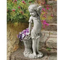 Little Girl Reading Garden Sculpture Statue Victorian Style School Book Outdoor 