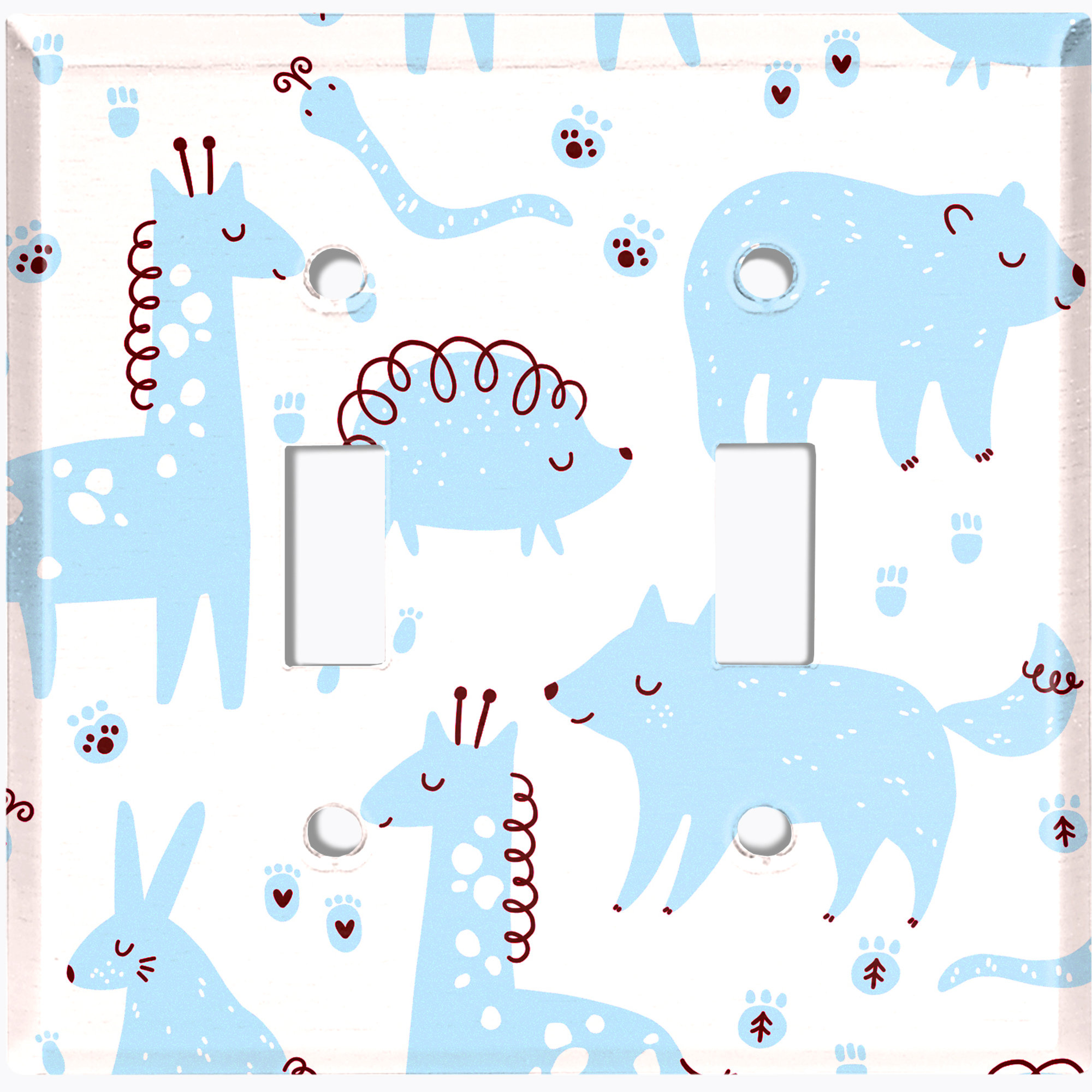 WorldAcc Zoo Animals Paws 2-Gang Toggle Light Switch Wall Plate | Wayfair