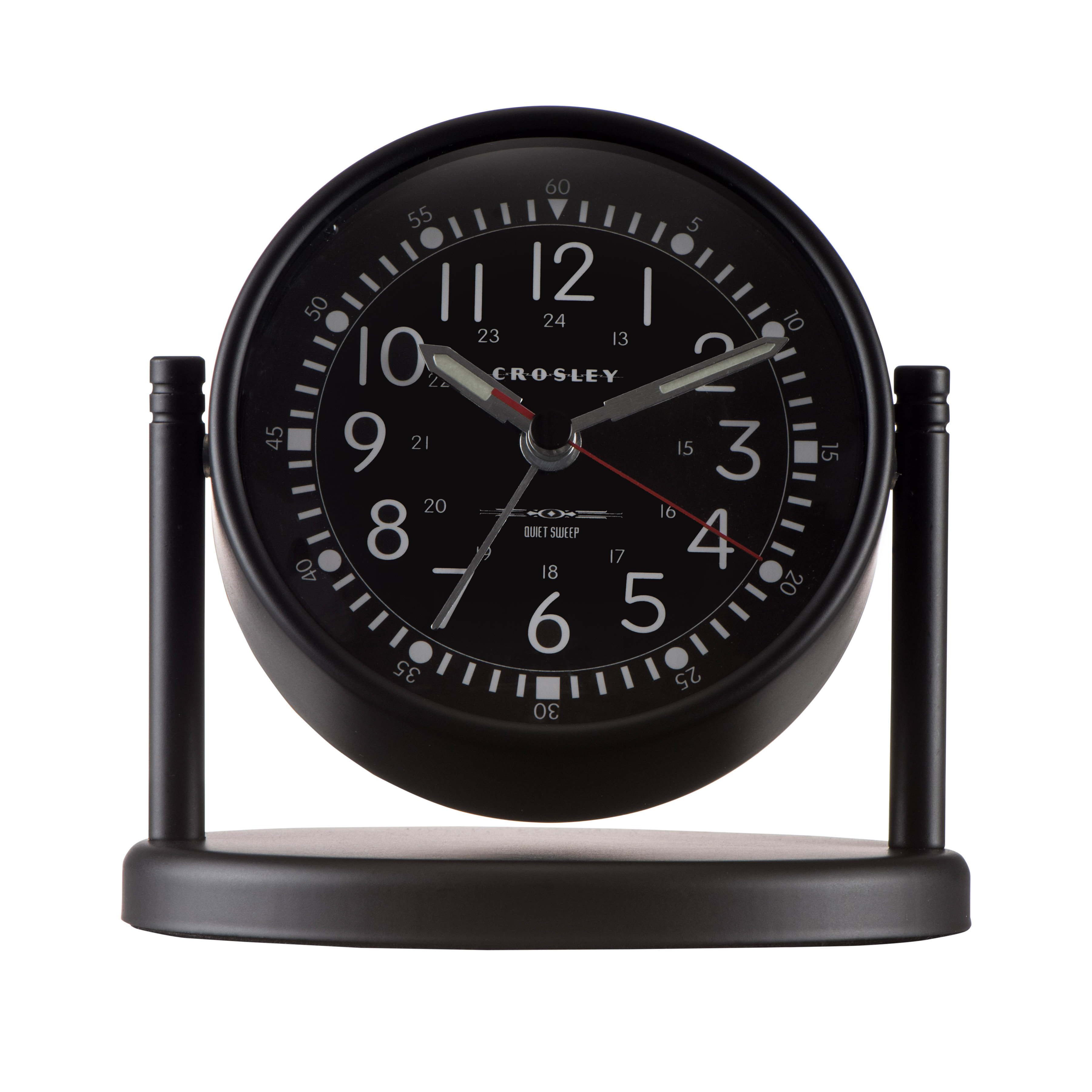 Crosley Analog Metal Quartz Alarm Tabletop Clock in Black Wayfair