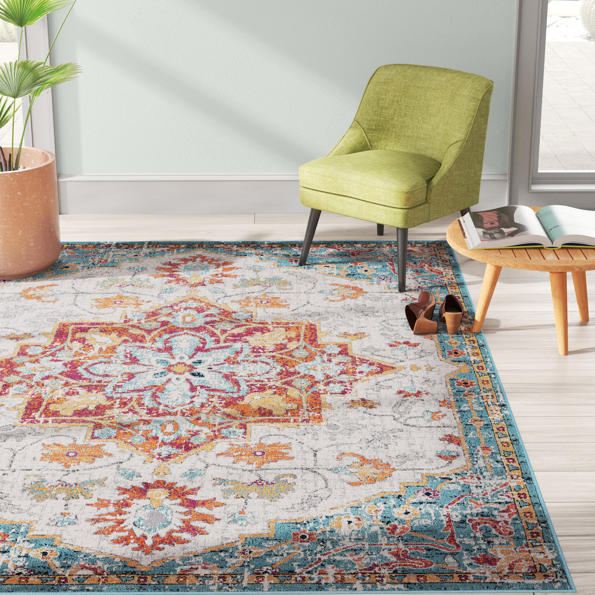 Mistana™ Campa Oriental Blue/Beige/Red Area Rug Wayfair