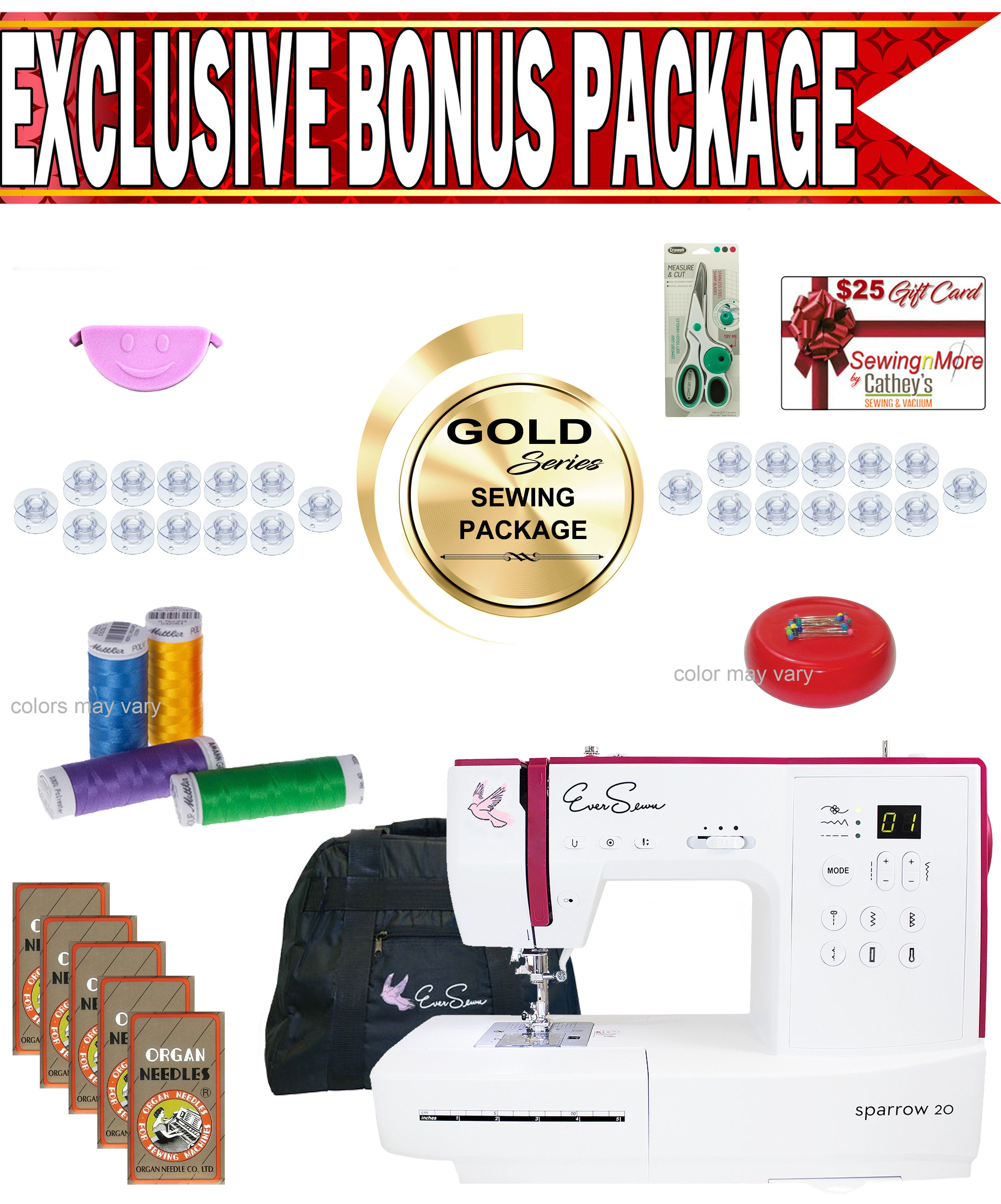 EverSewn Sparrow 20 Computerized Sewing Machine w/ Gold Series Sewing