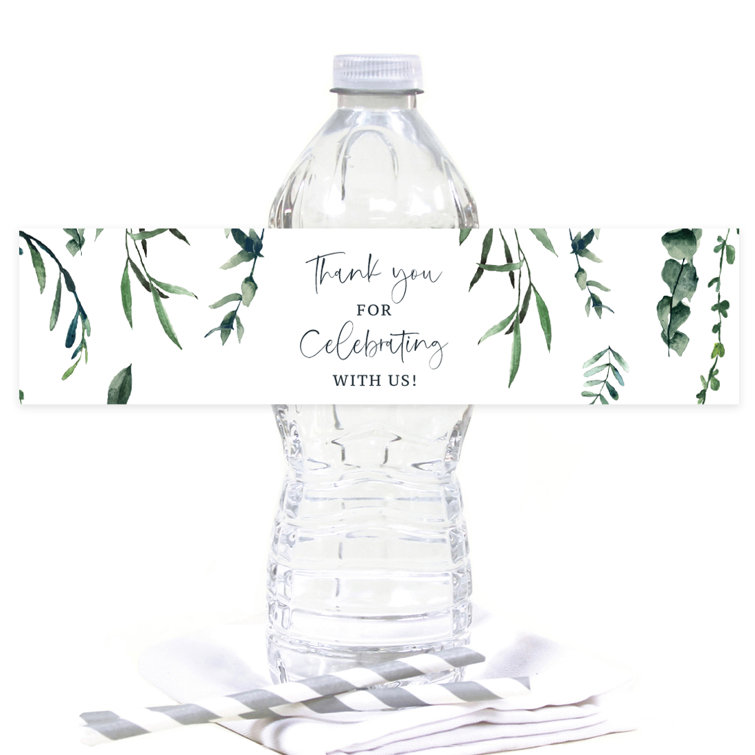 Thanks for Celebrating with us Wedding Water Bottle Label Sticker