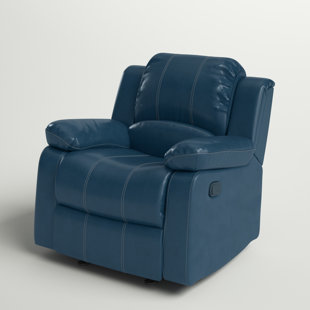 wayfair blue leather recliner