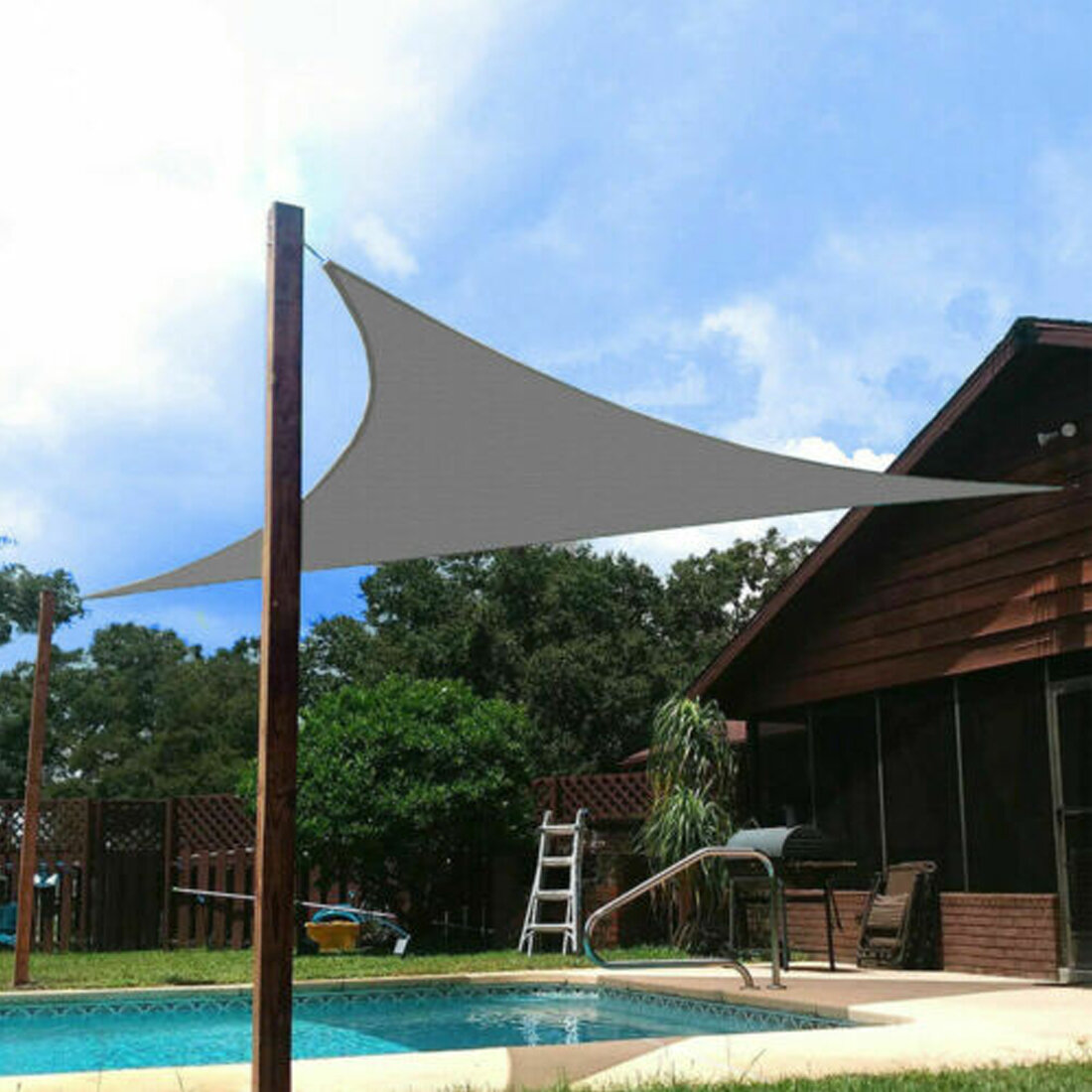 Sun Shade Sail Top Canopy Patio Pool Triangle UV Block Cover Awning Waterproof 