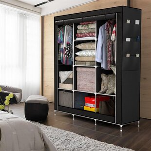 Closet Shelf Non-Woven Pouch,Red Portable and Durable Quiet Bedroom Closet Shelf Single Wardrobe 