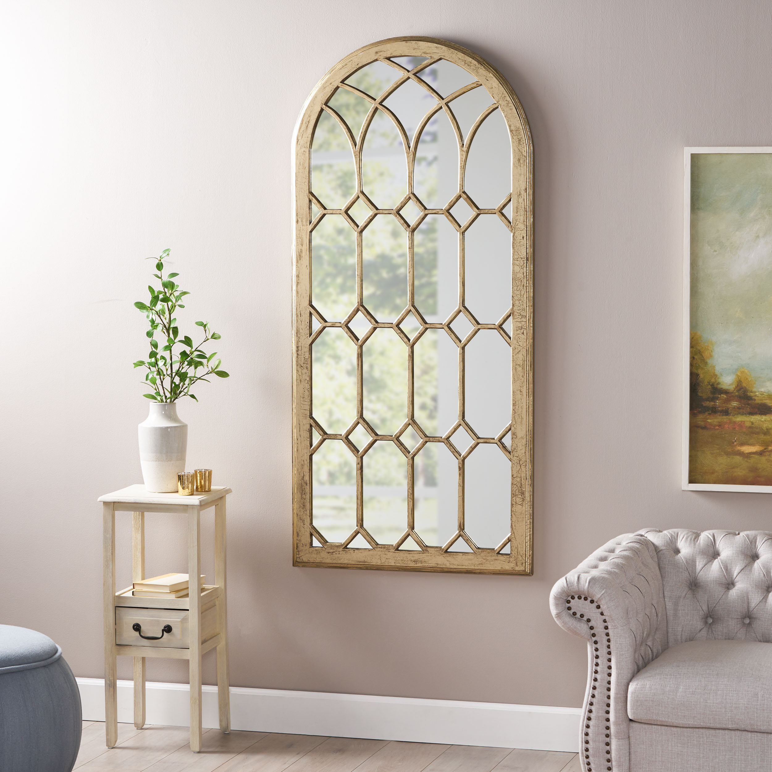 Ophelia & Co. Aenwood Window Pane Wood Wall Mirror & Reviews Wayfair