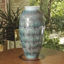 Silver Italia Floor Standing Dynamic Design Ceramic Vase 50cm Tall 