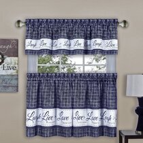 Blue Truck In The Fall Kitchen Curtains 2 Panel Set Decor Window Drapes 