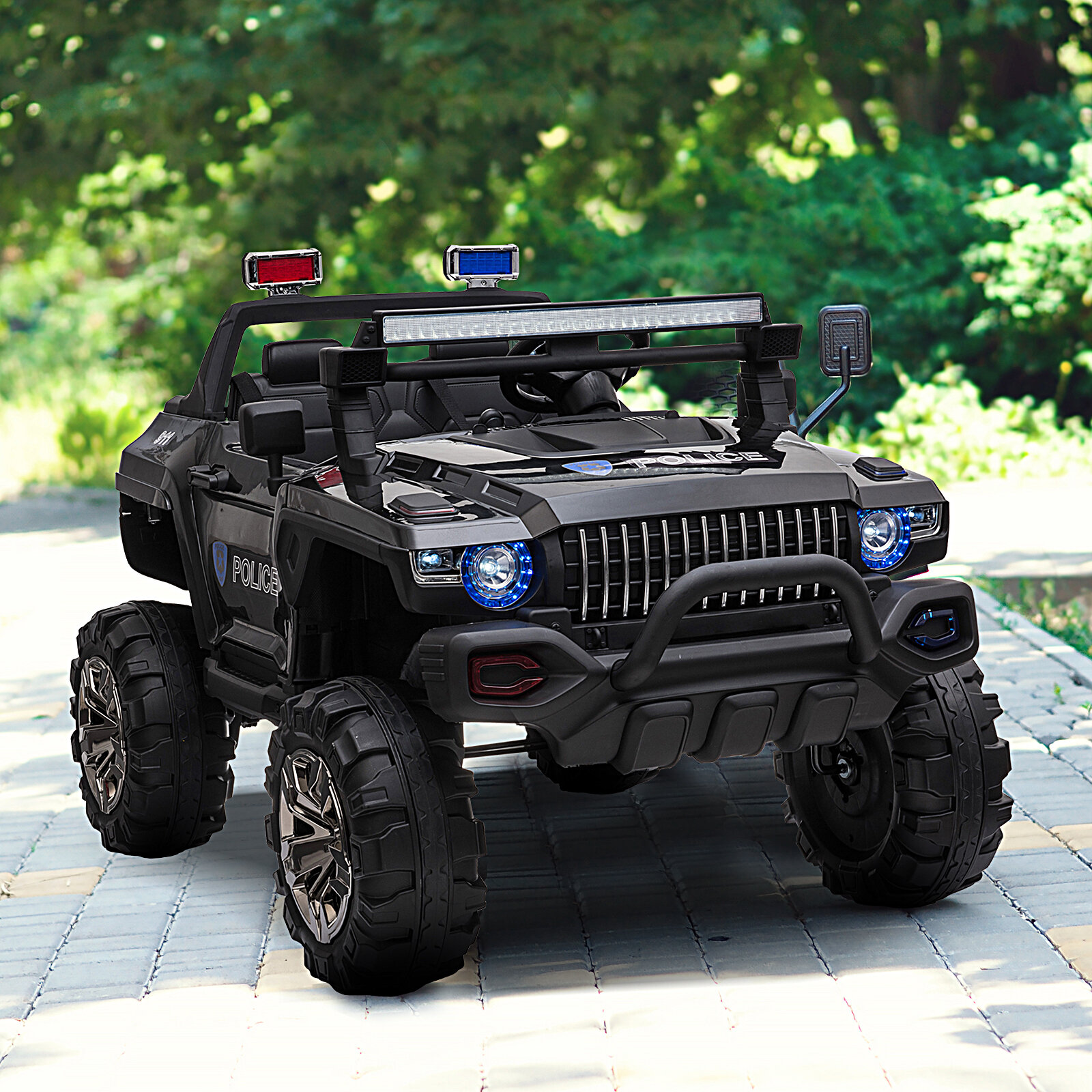 Electric 12V Kids Ride On Police 2.4G SUV Car Remote Control LED Light Music US 