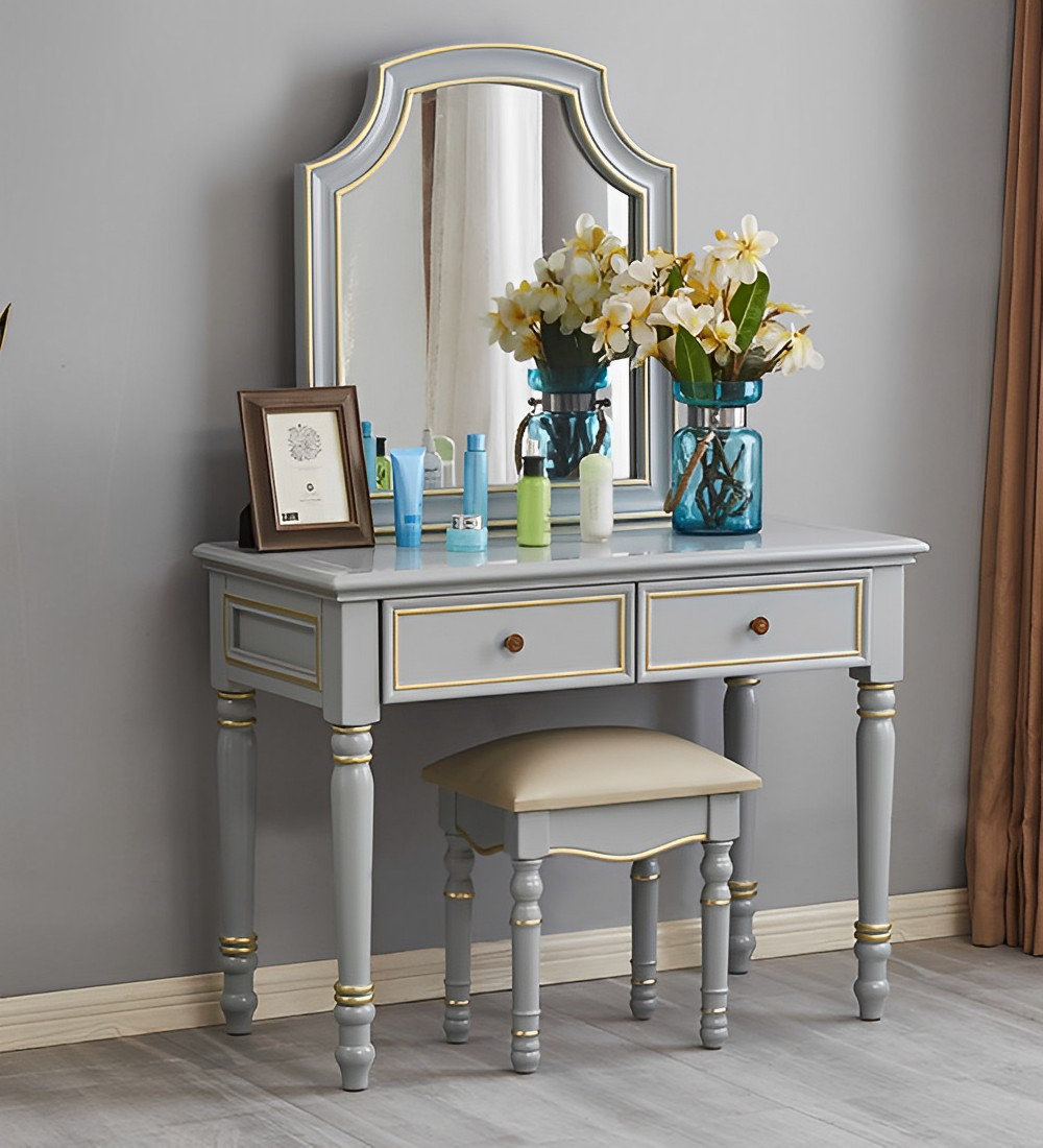 Canora Grey Solid Wood Dressing Table American Style Light Luxury