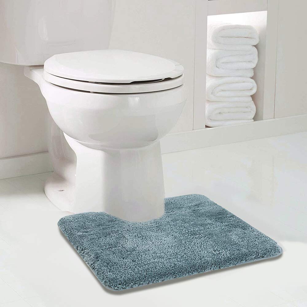 U-Shaped Contour Floor Mat Toilet Mat Non-Slip Backing Rug Backing Cozy Velvet 