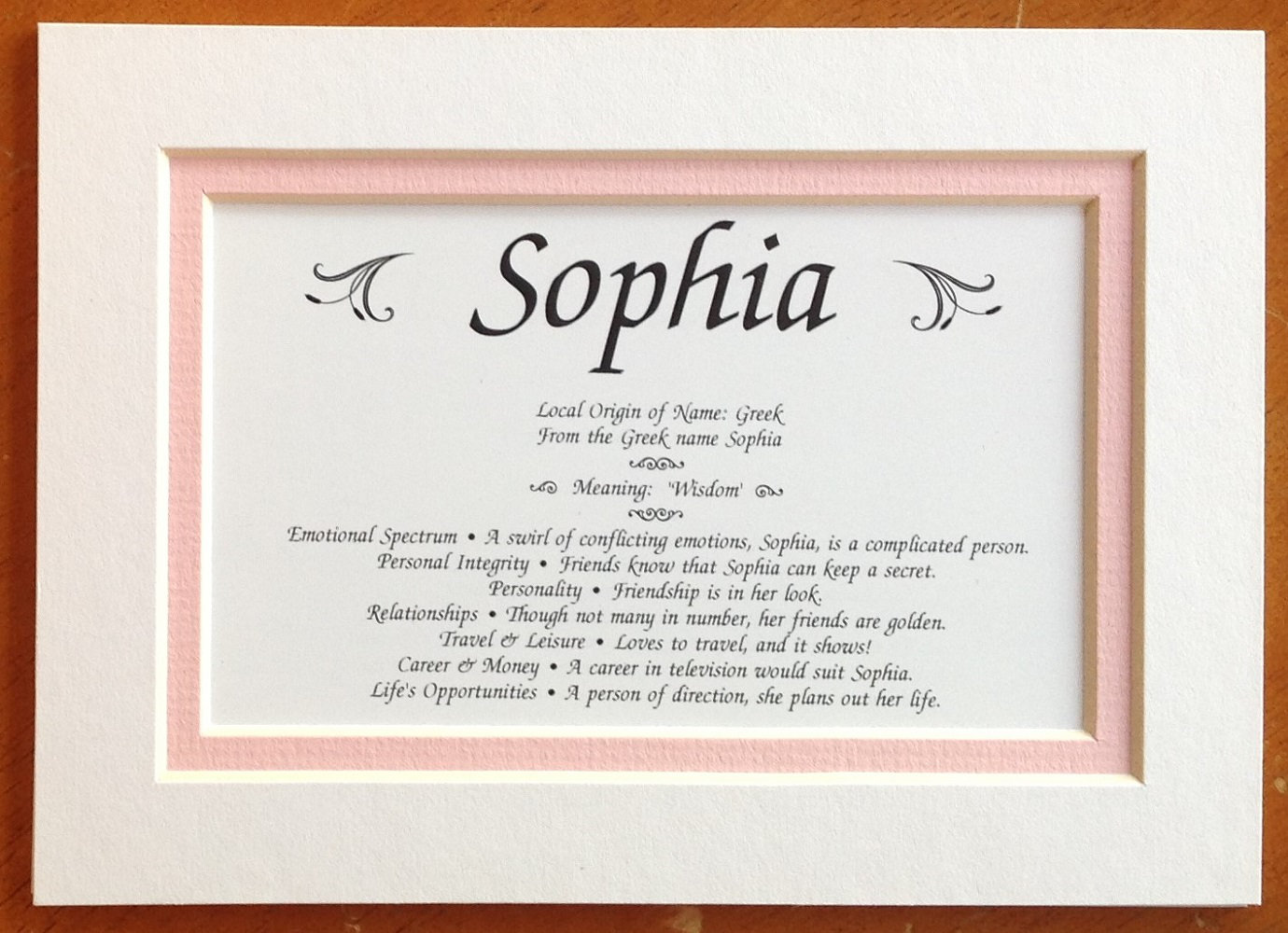 Peter Townsend's Irish Collection First Name Meaning (Girl) Unframed