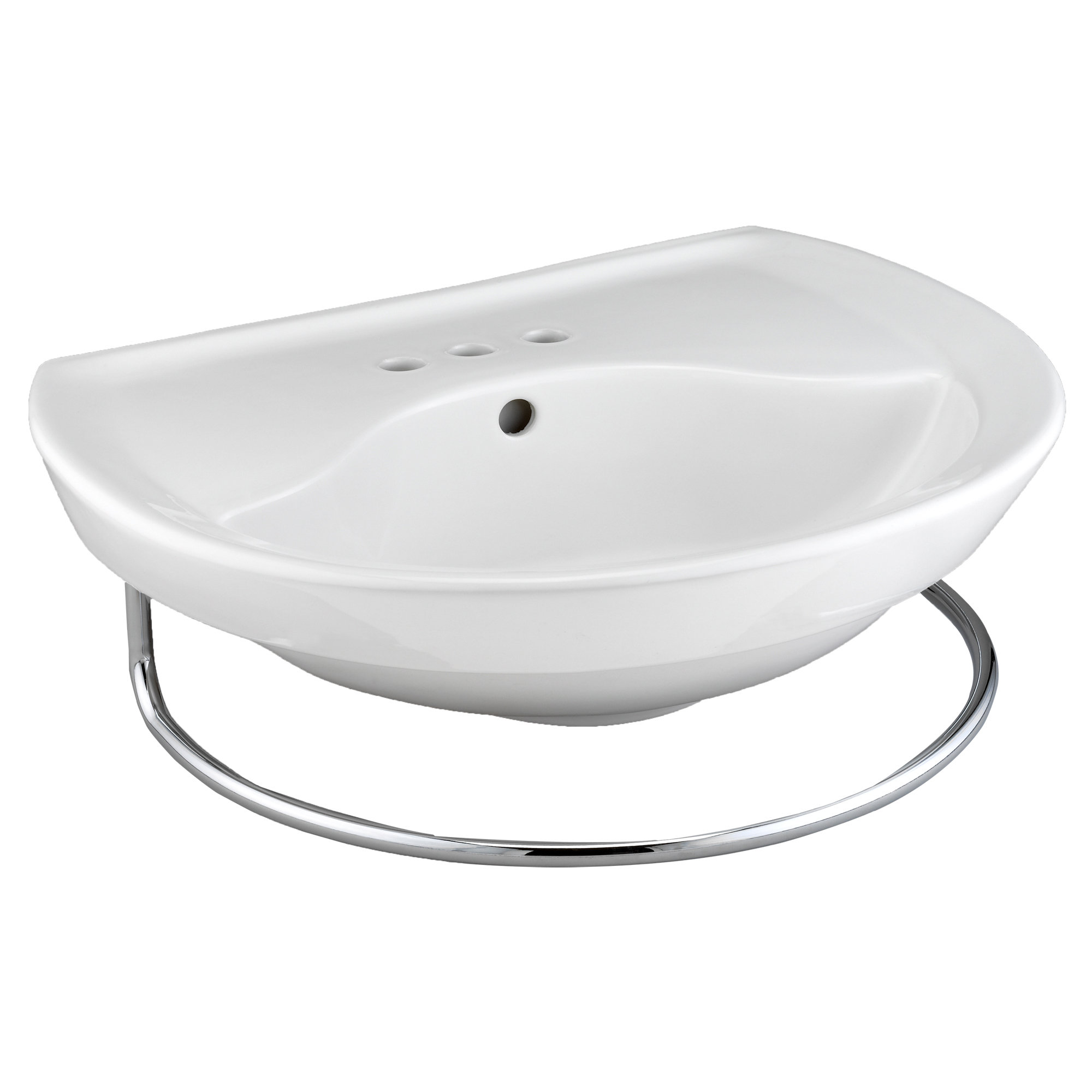 American Standard Ravenna White Vitreous China UShaped Pedestal Bathroom Sink with Overflow