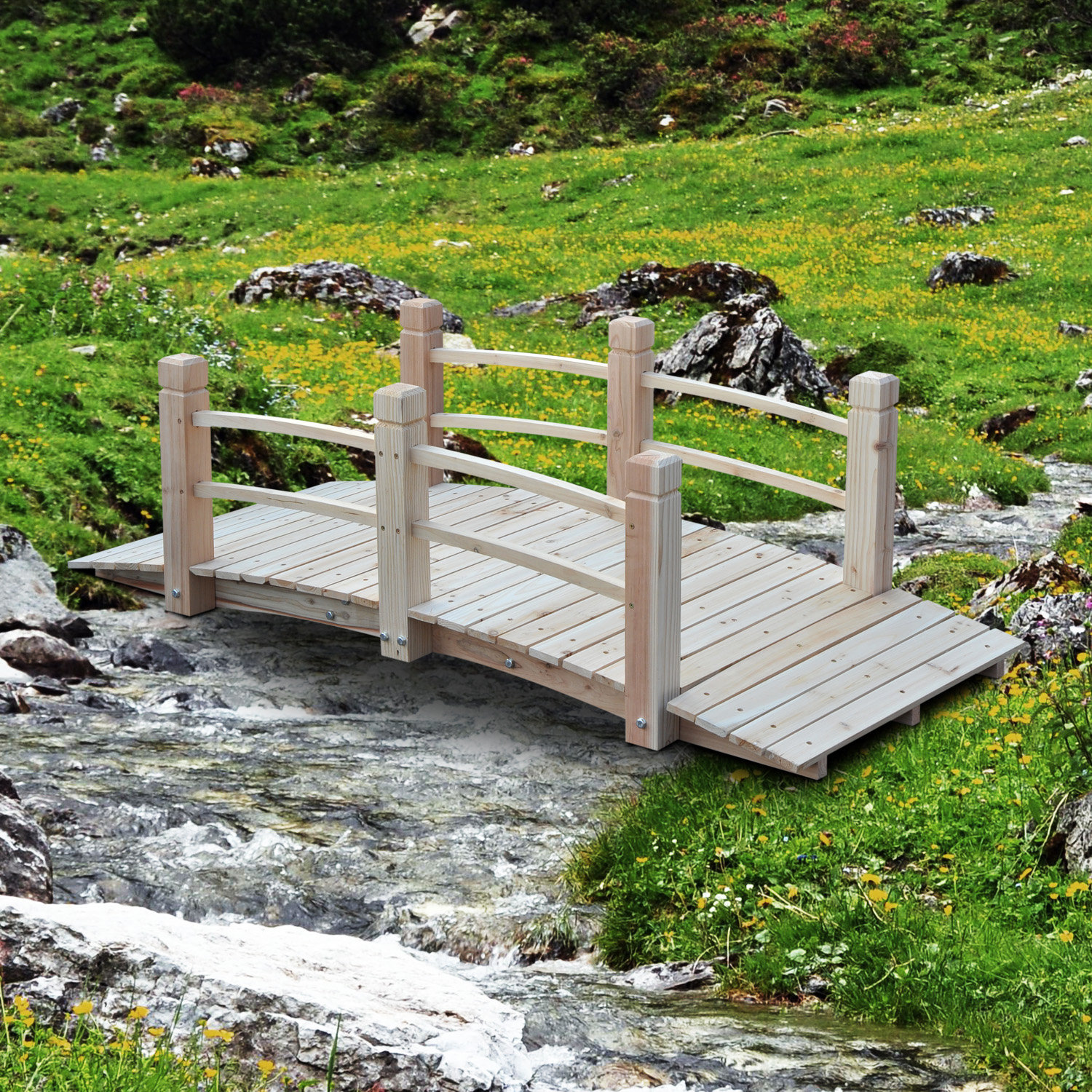 Union Rustic Gartenbrücke Holzbrücke Holzsteg Teichbrücke Zierbrücke