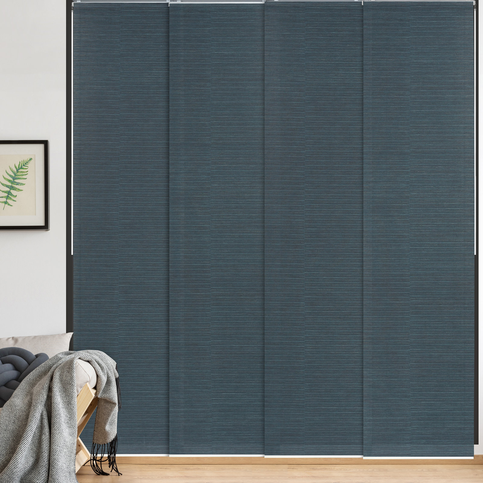 Symple Stuff Deluxe Adjustable Sliding Panel Track Blind 45.8" 86" W X