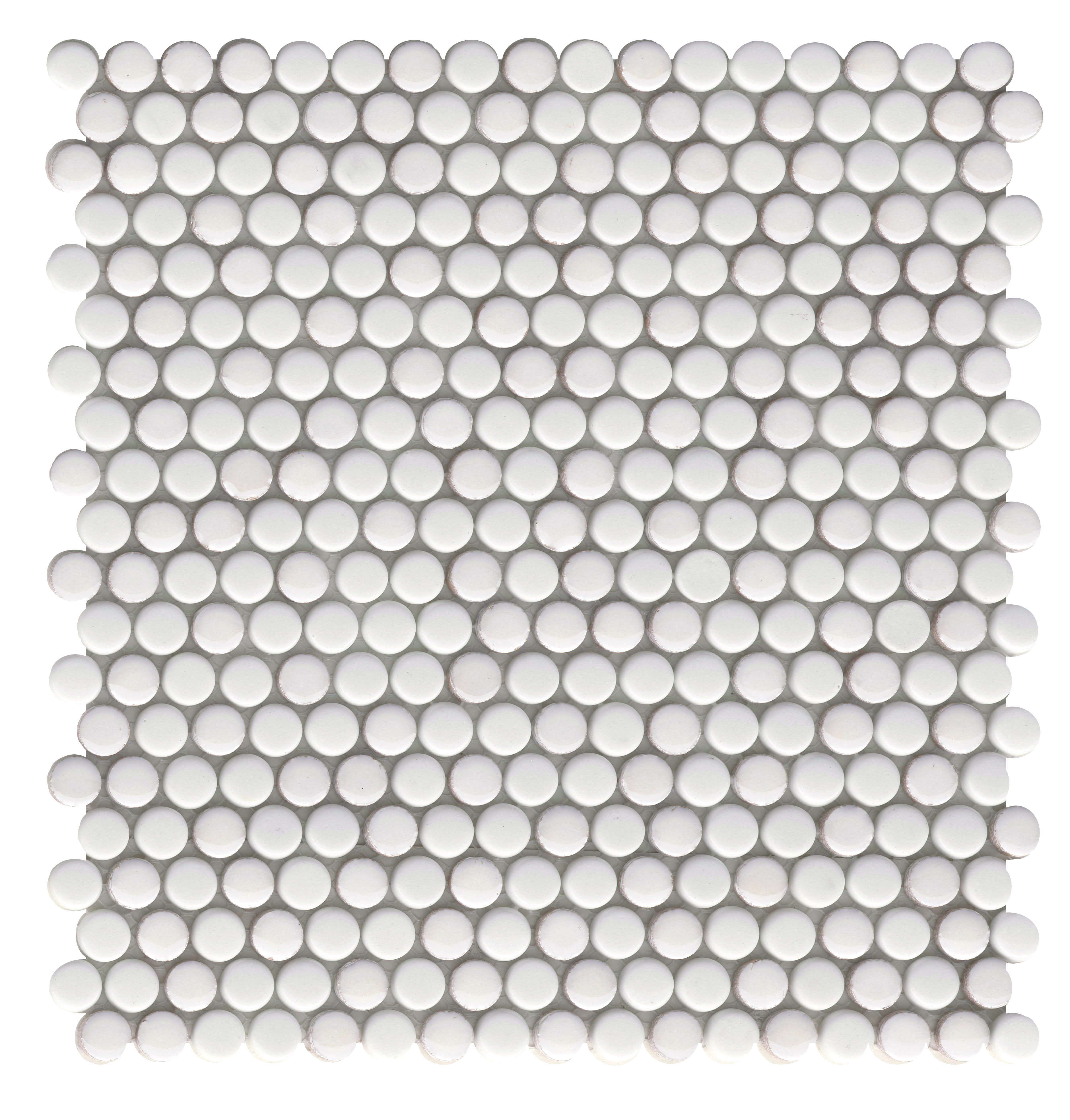 Emser Tile Confetti II™ 1" x 1" Beveled Glass Penny Round Mosaic Wall