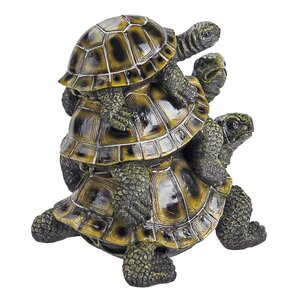 Design Toscano Three's A Crowd Stacked Turtle Statue & Reviews | Wayfair