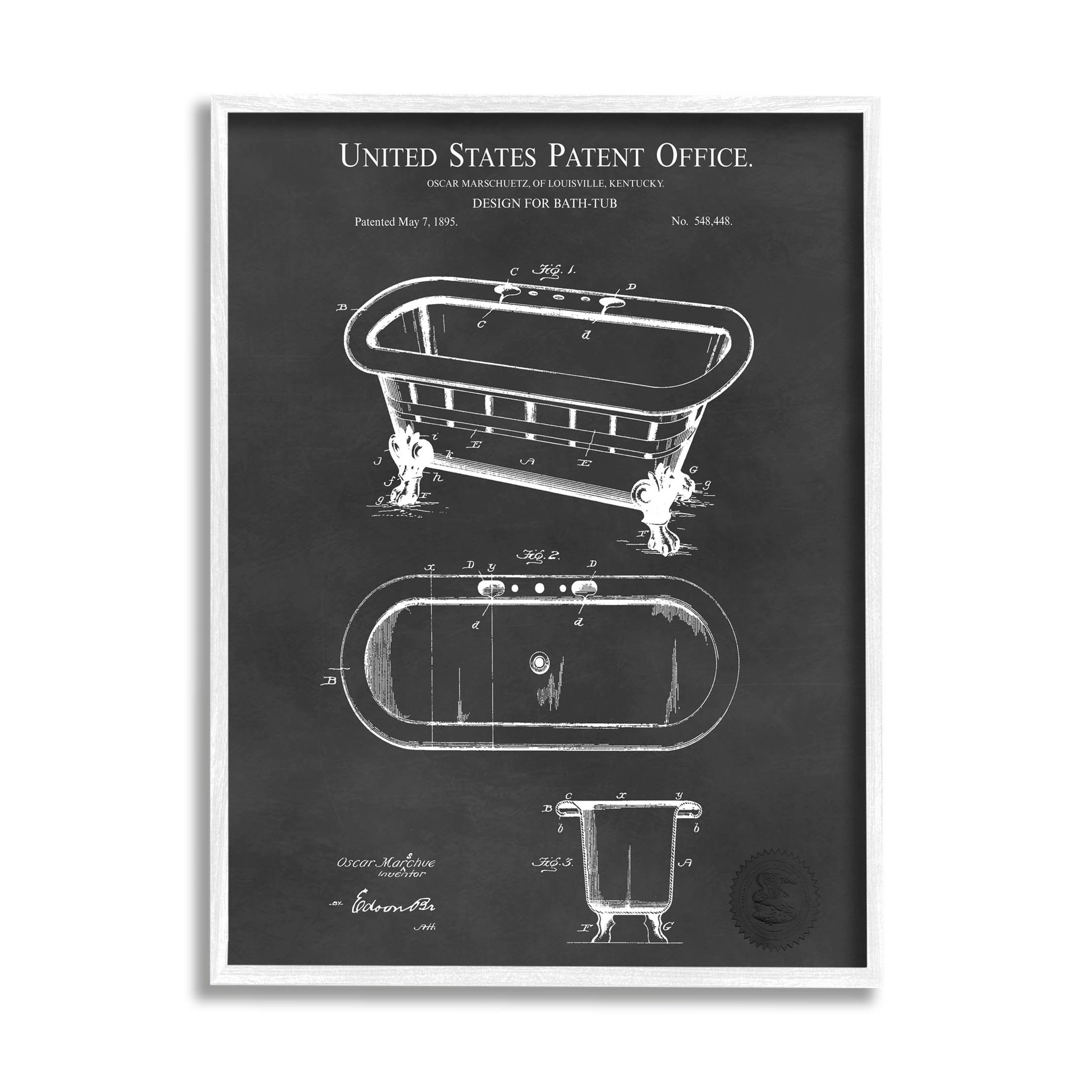 One Allium Way® Bathroom Tub Patent Diagram by Graphic Art on Canvas