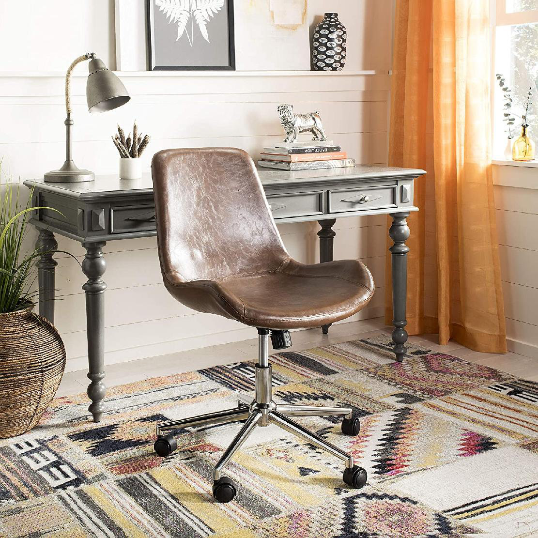 17 Stories Faux Leather/ Swivel Adjustable Height Office Desk Chair