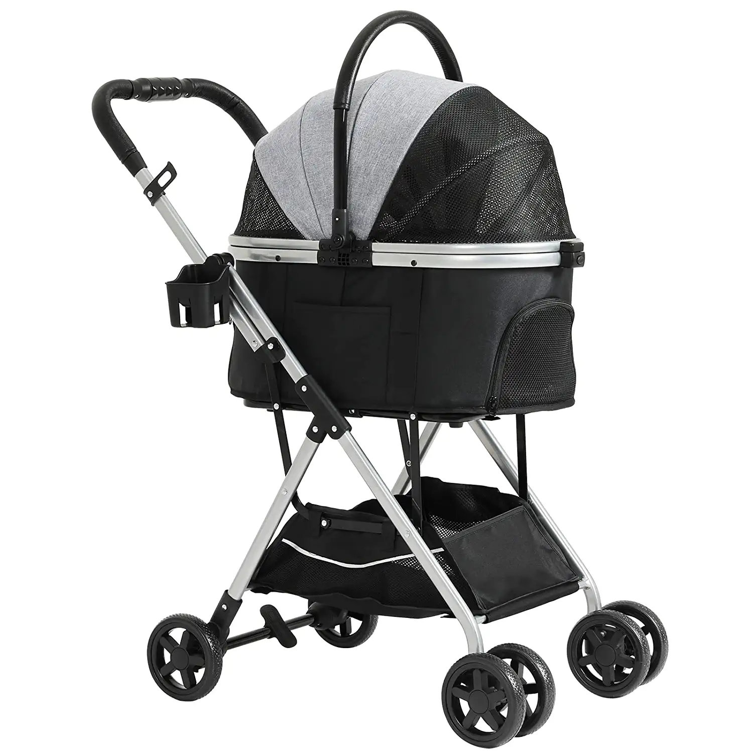 VIAGDO Pet Stroller Premium 3in1 For Medium Small Dogs Cats