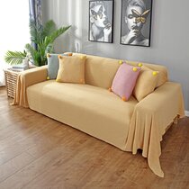JERSEY YELLOW SOFA COUCH FITTED SLIPCOVER-AVAIL IN 9 SOLID COLORS & 3 PRINTS  X 