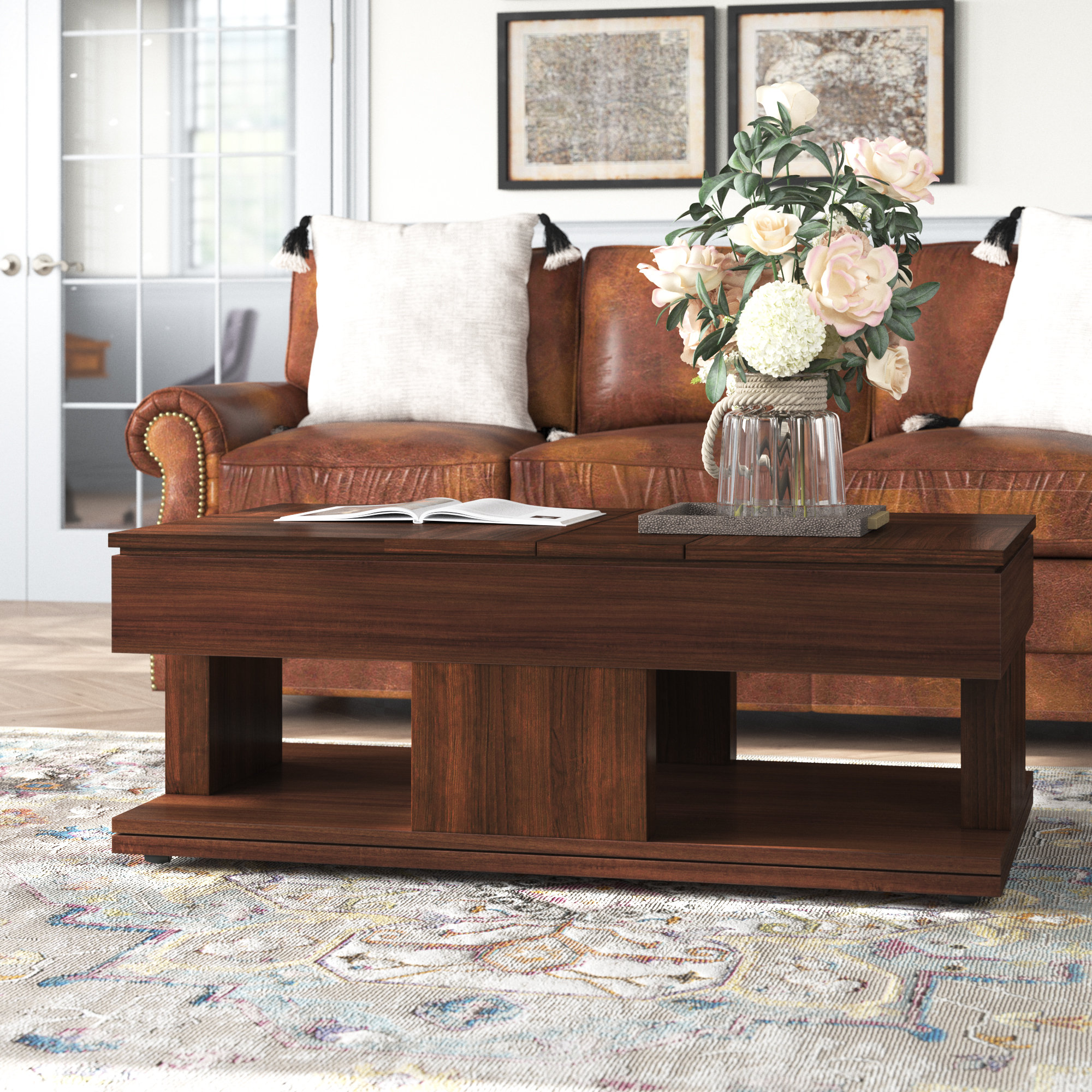 Lark Manor Dee Lift Top Floor Shelf Coffee Table with Storage & Reviews |  Wayfair