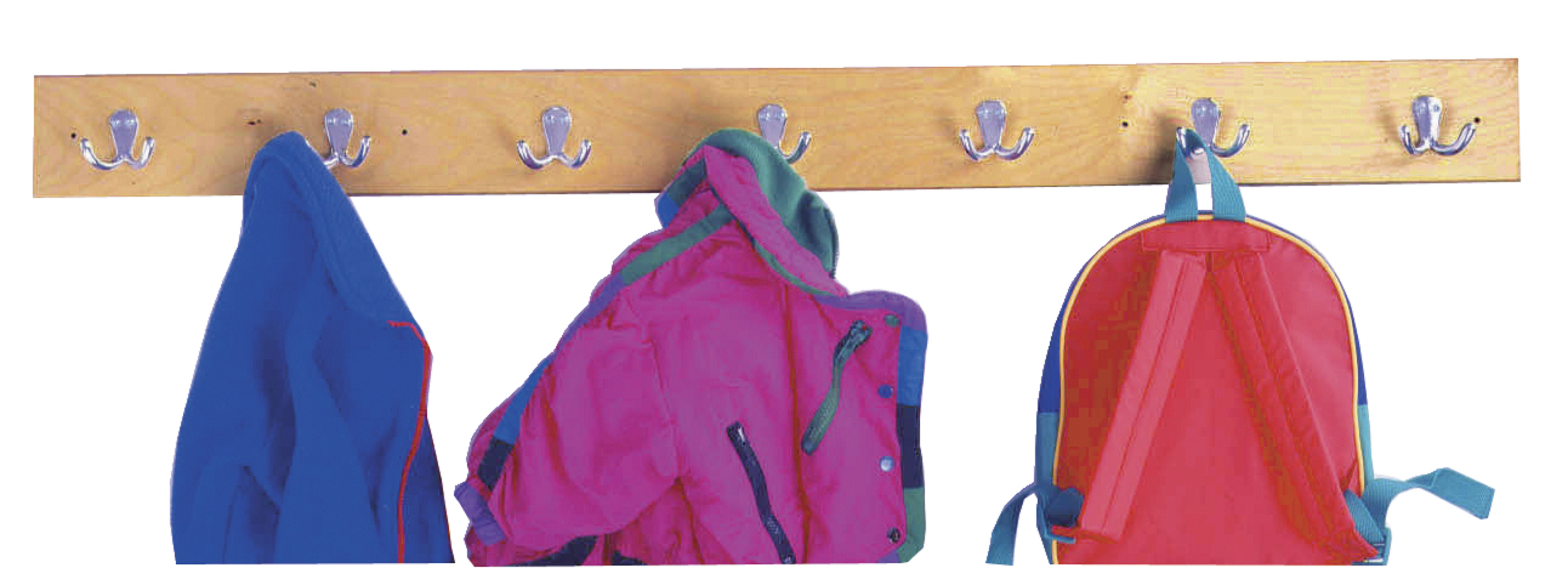 Childcraft 47.94'' Wide 14 Hook Wall Mounted Coat Rack in Natural