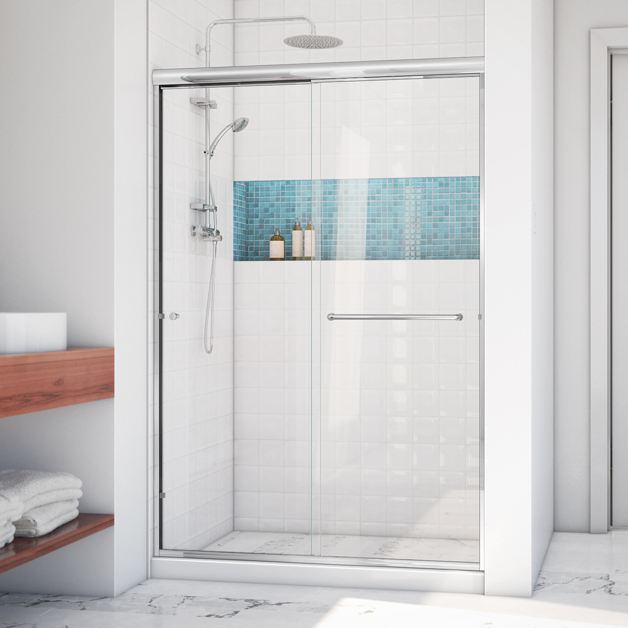 Arizona Shower Door Leser 54" x 70" Bypass SemiFrameless Shower Door