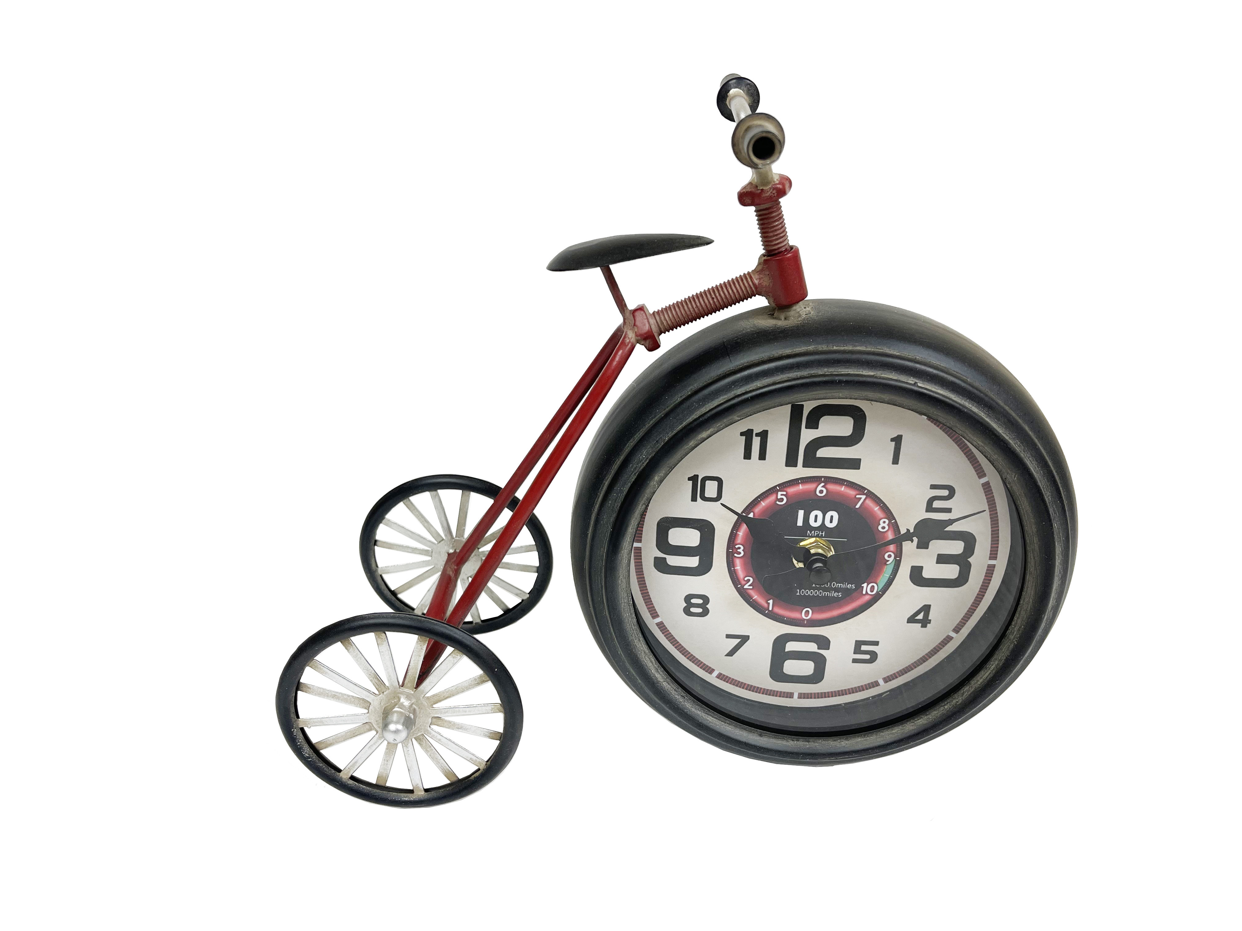 Bike Clock, Lifelike Vintage Decorative Ornament Compact Table Alarm Clock, Perfect For Bike Enthusiasts, Cycling Decor, And Home Office