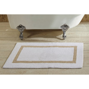 White Bath Mats Terry Towelling 100% Cotton 1000GSM Heavy Quality Pack of 2 