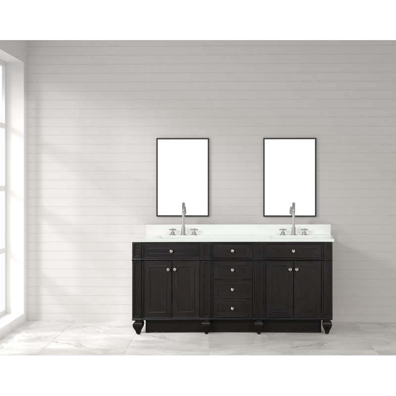 Canora Grey Freixa 72'' Free-standing Double Bathroom Vanity with ...