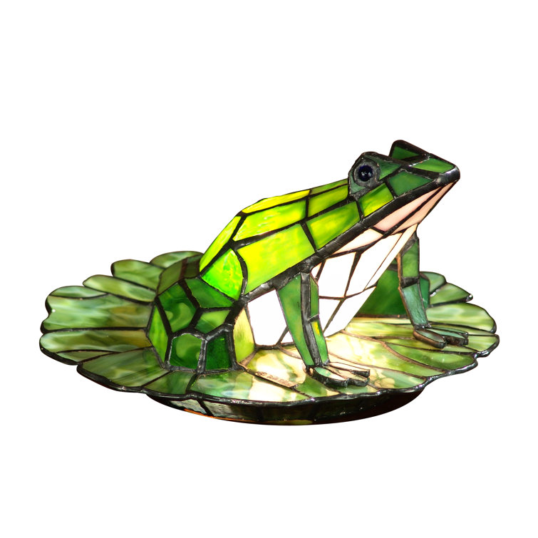 Charlton Home Carnforth Tiffany Frog Lily Pad 7 5 Lighted Art Glass Novelty Light Reviews Wayfair