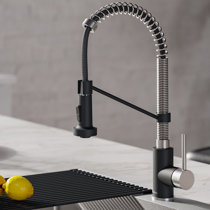Black and stainless kitchen faucets
