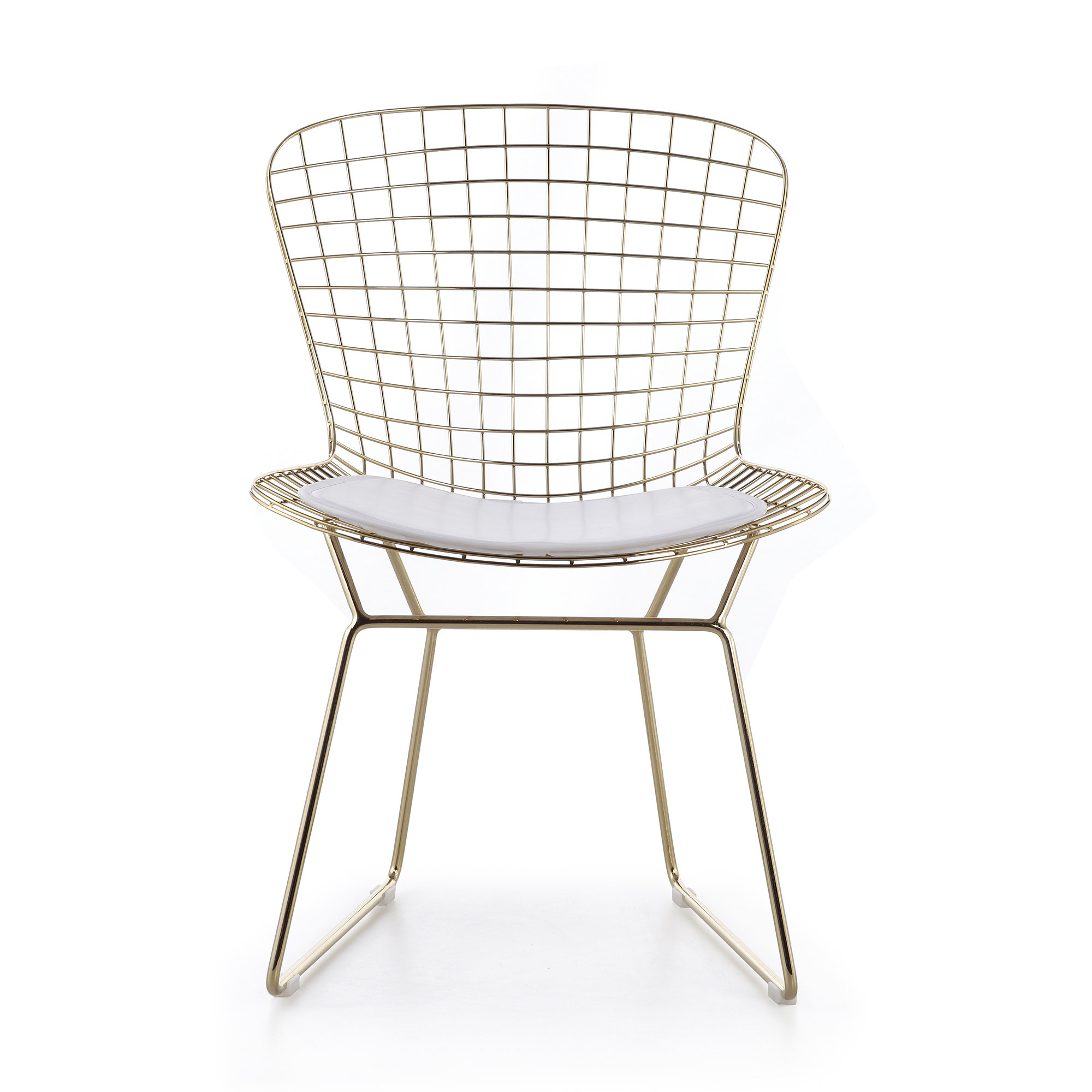 Mercer41 Bertoia Style Chair In Gold Wayfair