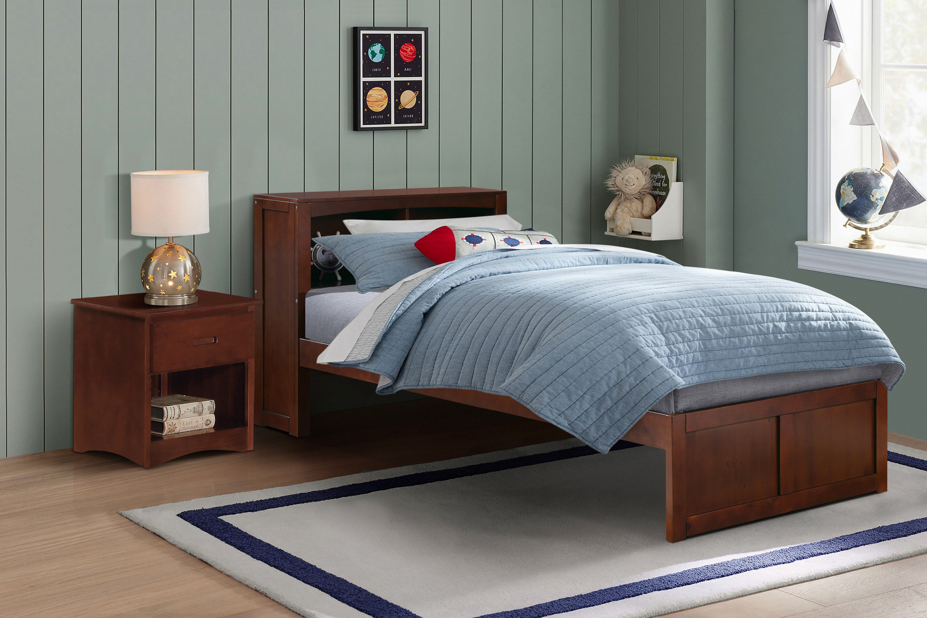 Latitude Run® Carissa Dark Cherry Twin Bookcase Bed Wayfair