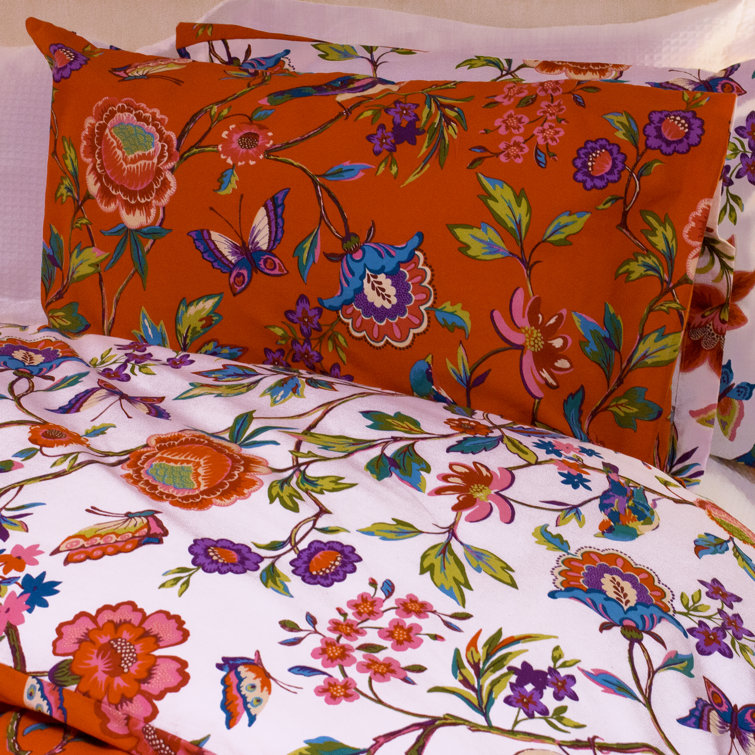 pomelo green reversible duvet cover and pillowcase set