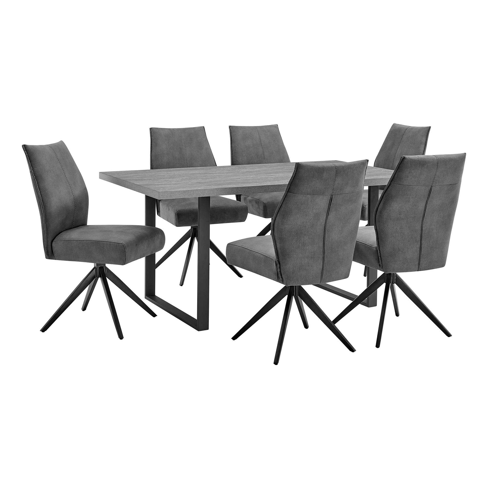 Corrigan Studio® Helenville 7 Piece Dining Table With Swivel Fabric