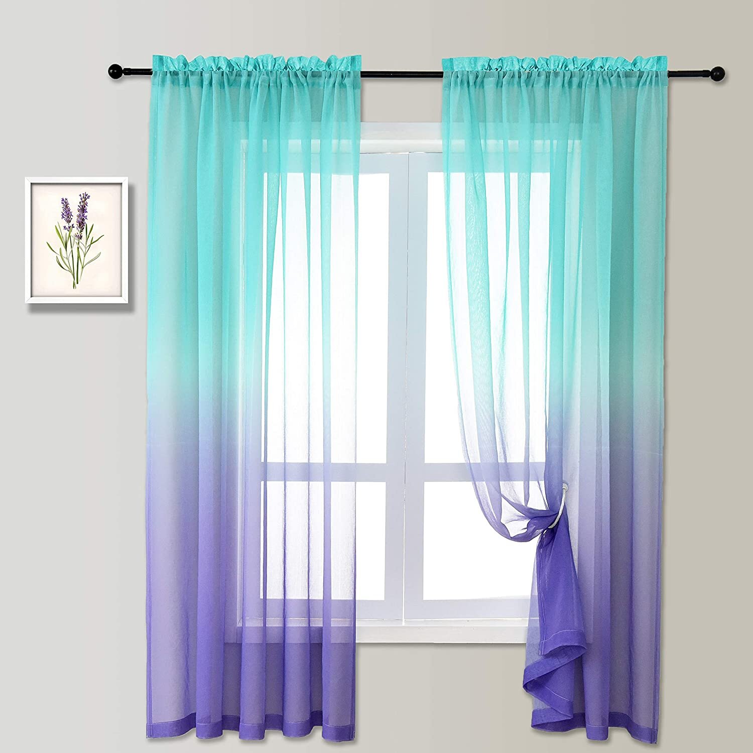 Details about   Two Tone Ombre Curtains Girls Room Kids Bedroom 2 Panels Sky Themed Gradient New 