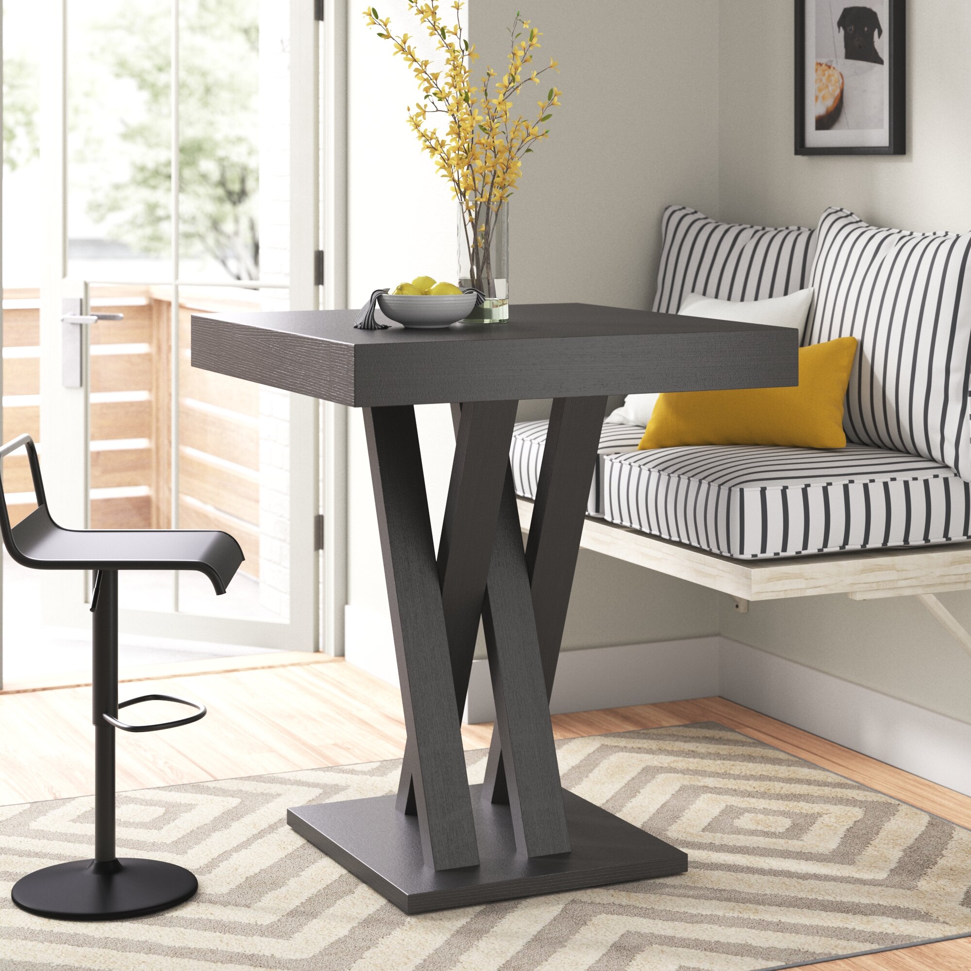 Zipcode Design™ Bar Height 35.5'' Pedestal Dining Table  Reviews | Wayfair
