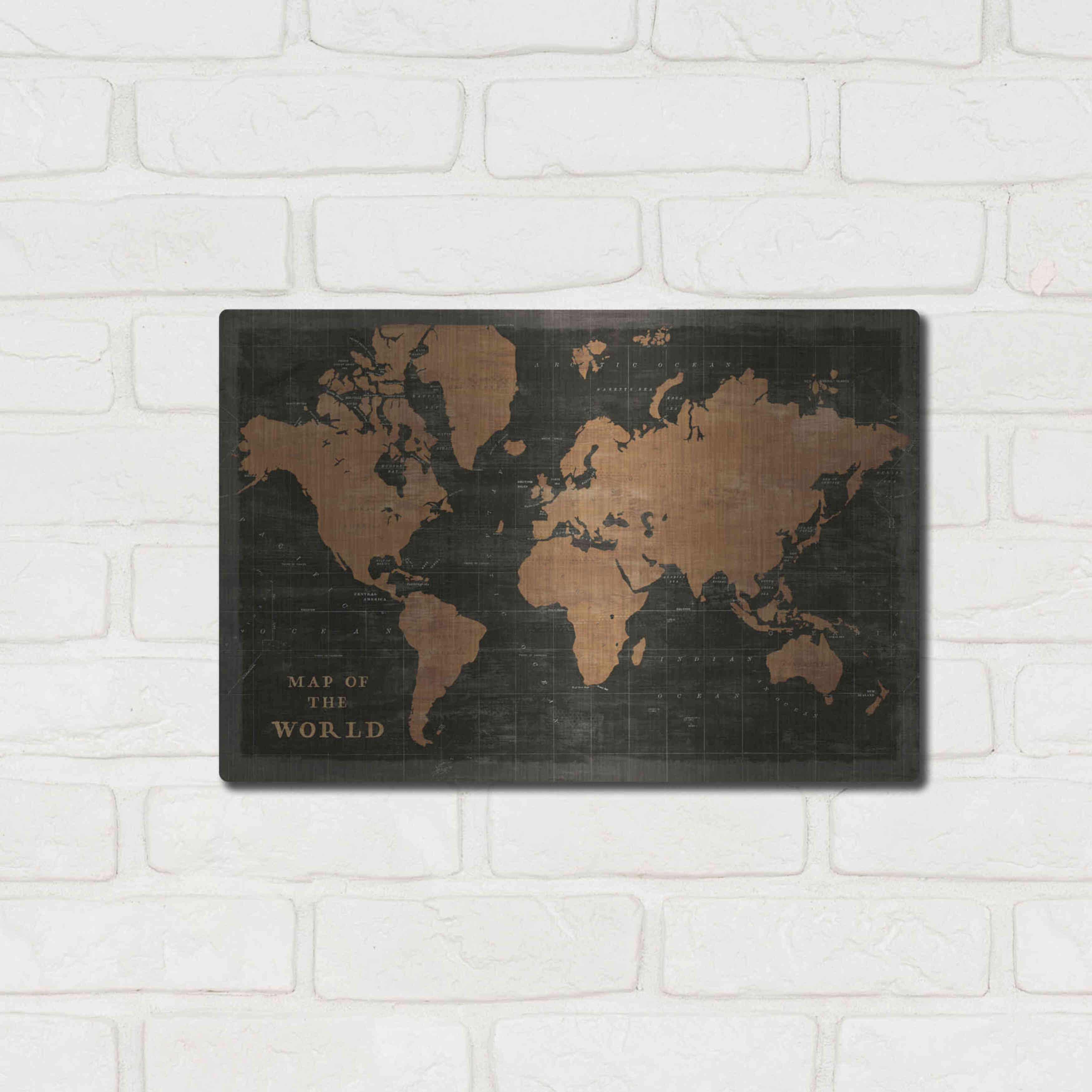 Breakwater Bay Luxe Metal Art 'World Map Industrial' By Sue Schla World