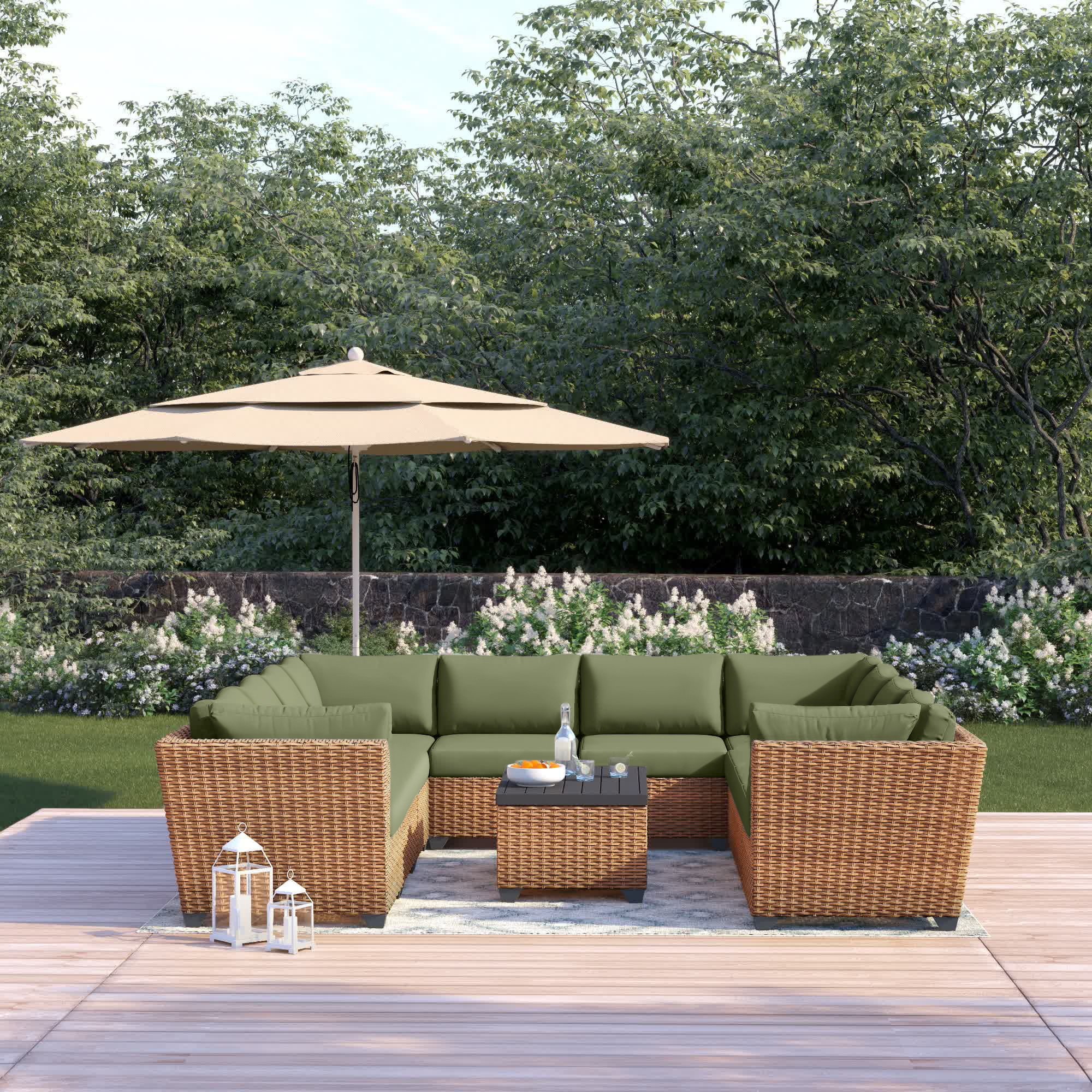 Sol 72 Outdoor™ Waterbury Wicker/Rattan 8 Person Seating Group with