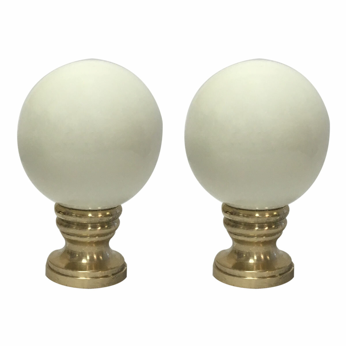 Lamp Finial Natural Bone Asian Character Ball Sphere with Graphic Design 2A17 