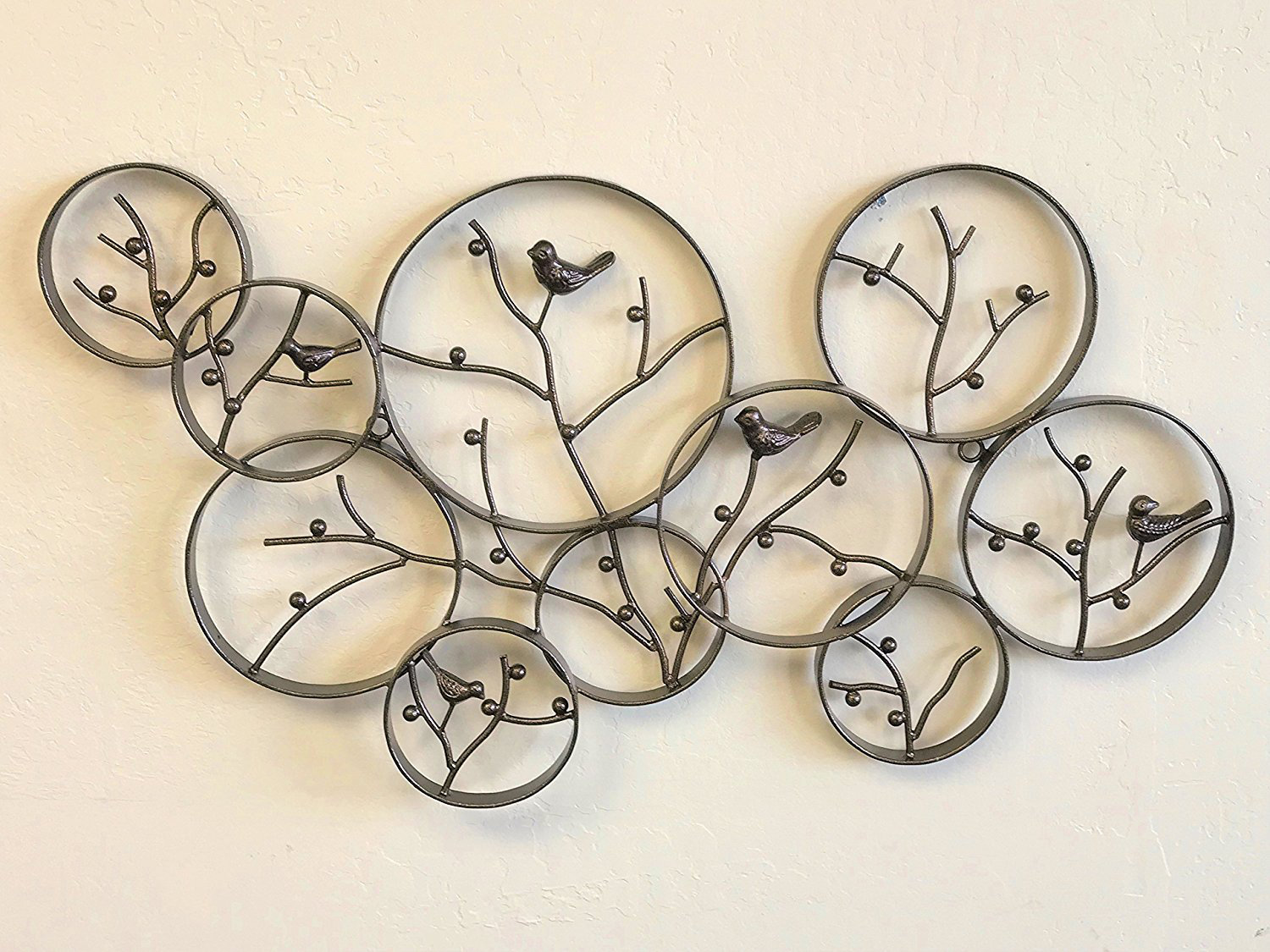 Winston Porter Iron Metal with Songbirds in Winter Berry Tree Wall