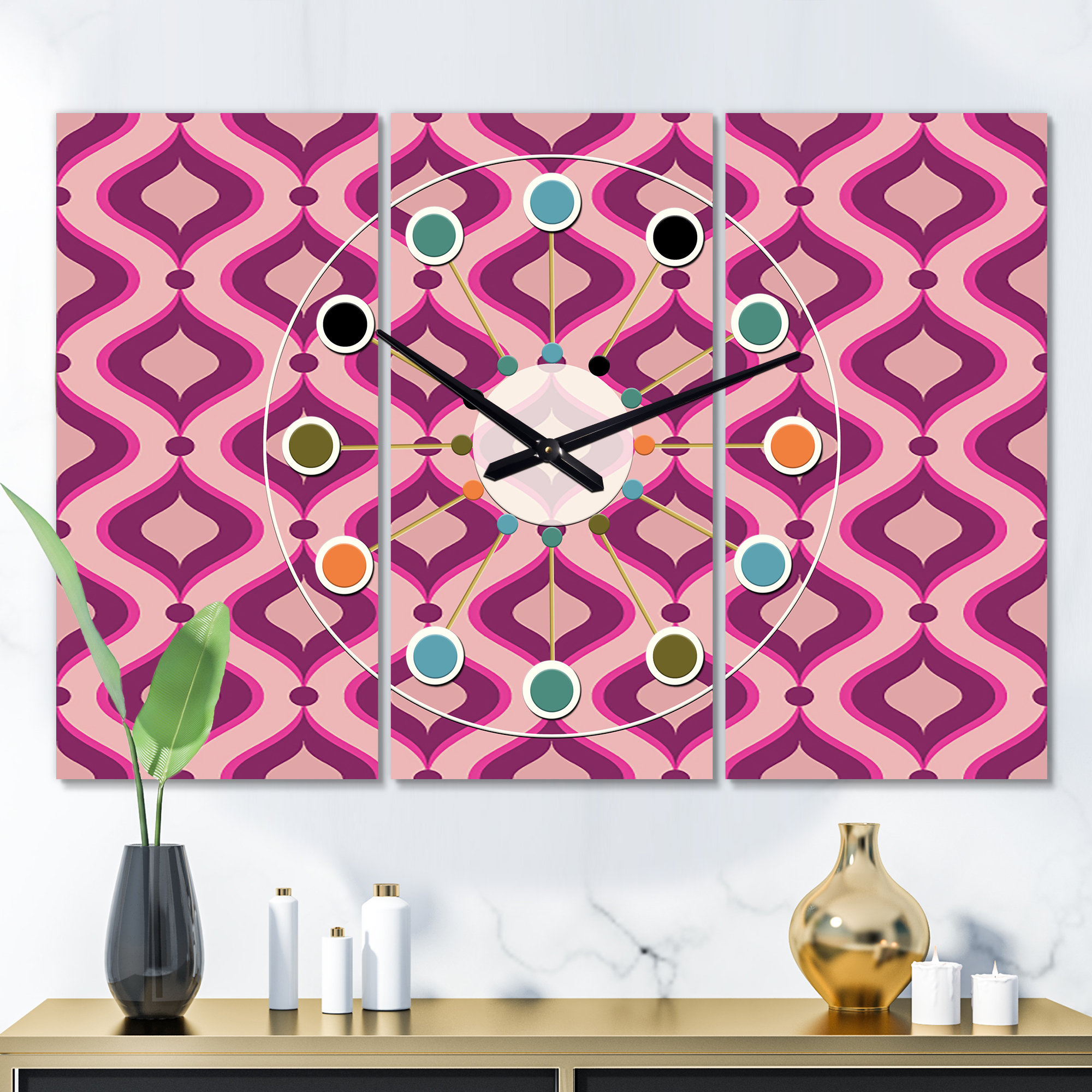 East Urban Home Oversized Abstract Retro Geometrical IV MidCentury