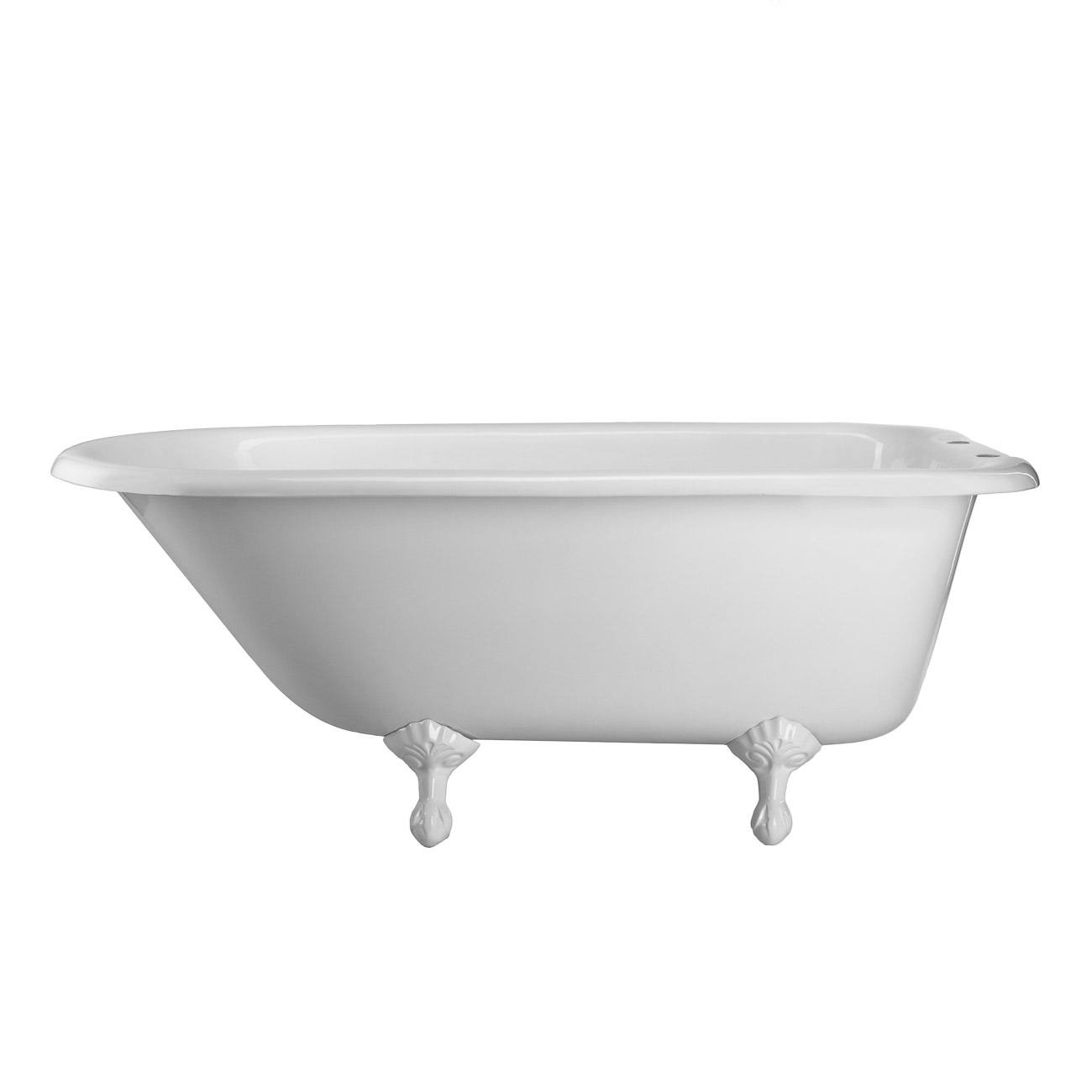 Chevington 57'' x 30'' Freestanding Soaking Cast Iron Bathtub with
