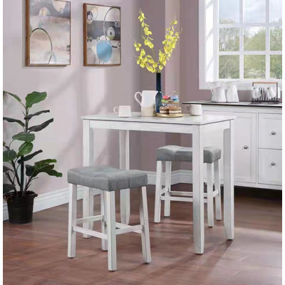 Andover Mills™ Falmer 3 Piece Counter Height Solid Wood Dining Set ...