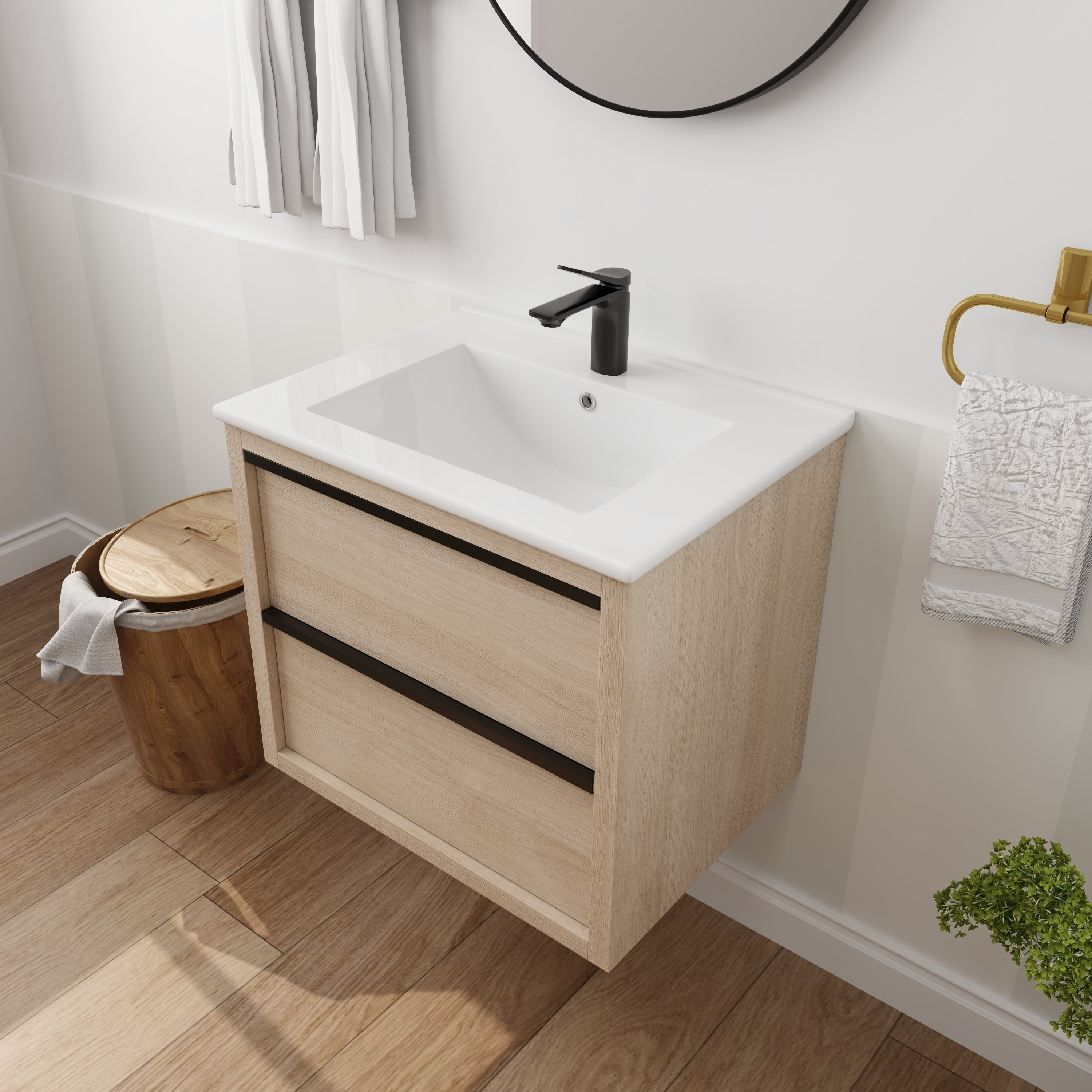 Heimo 18.31" Wall Mounted Single Bathroom Vanity Base Only | Wayfair