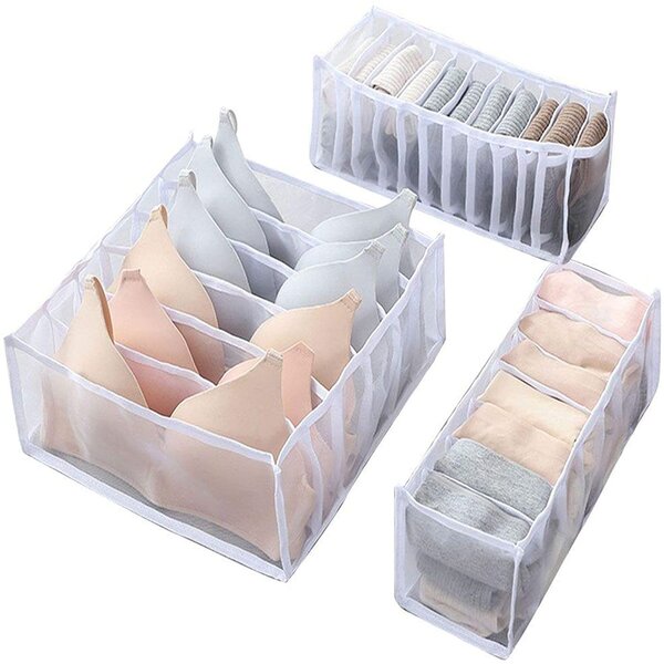 3pcs Folding Storage Crates Large Stackable Boxes with Handles for Home Office 