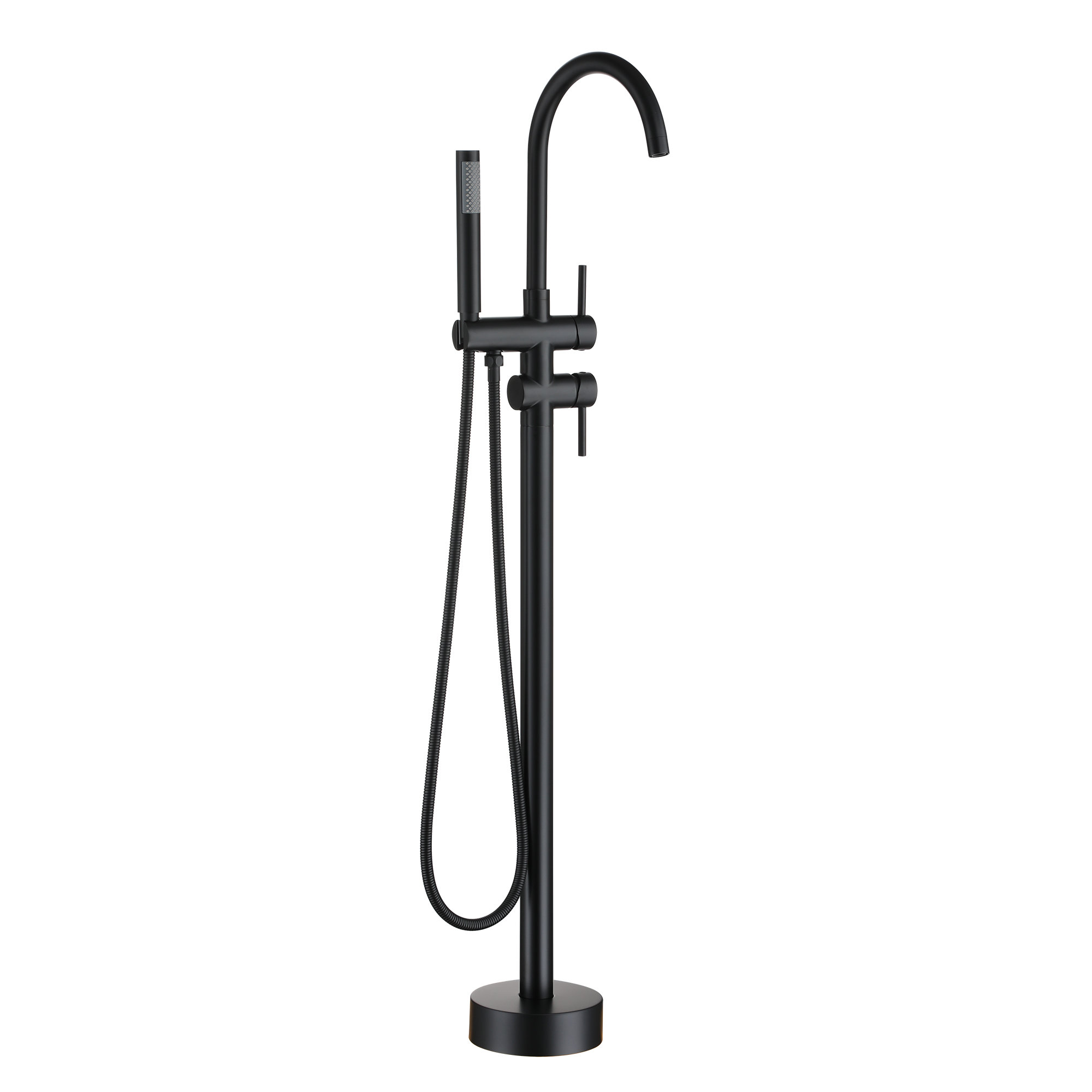 Boyel Living Dual Handle Floor Mounted Tub Filler with Handheld Shower