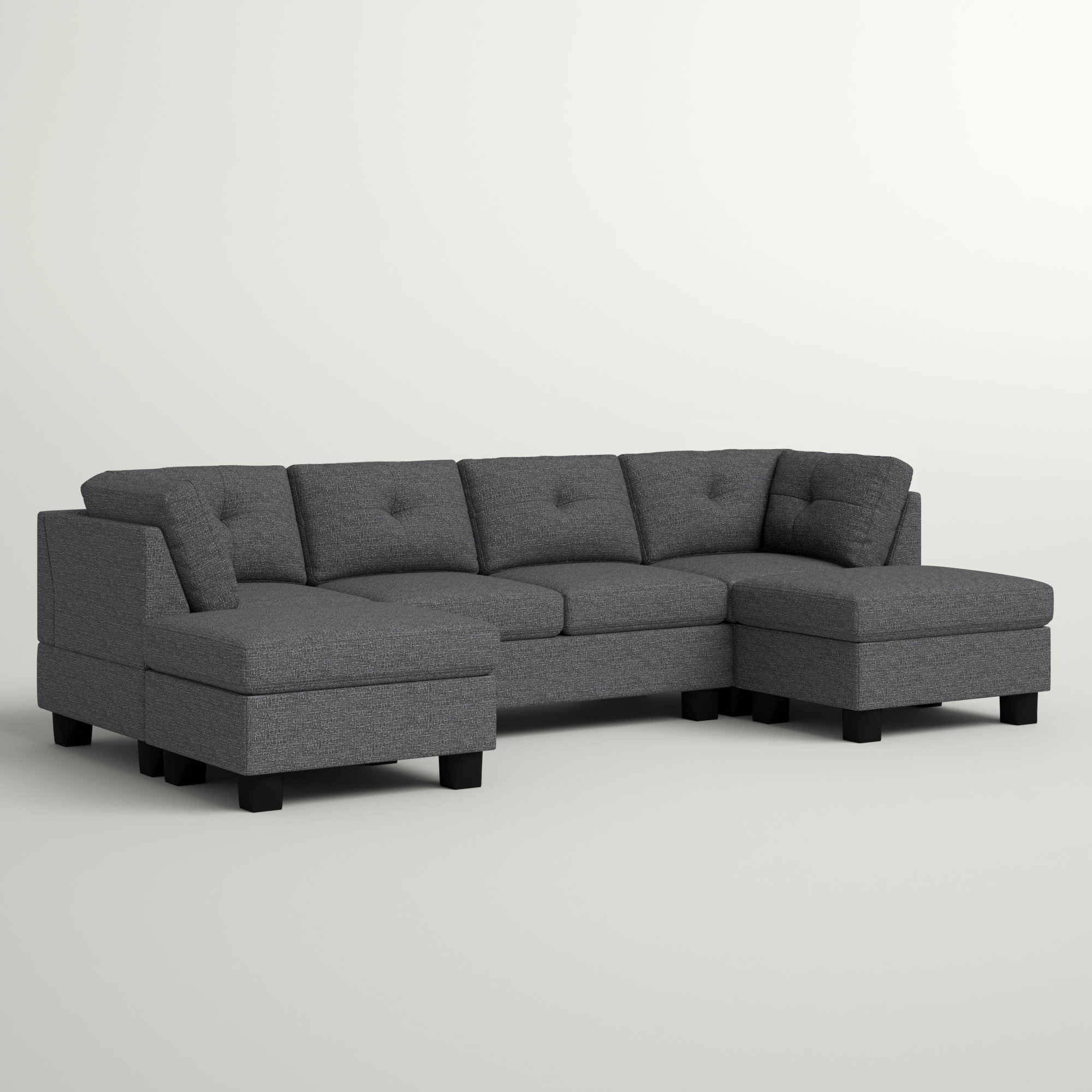 Ashwell 118″ Wide Reversible Modular Sofa & Chaise with Ottoman